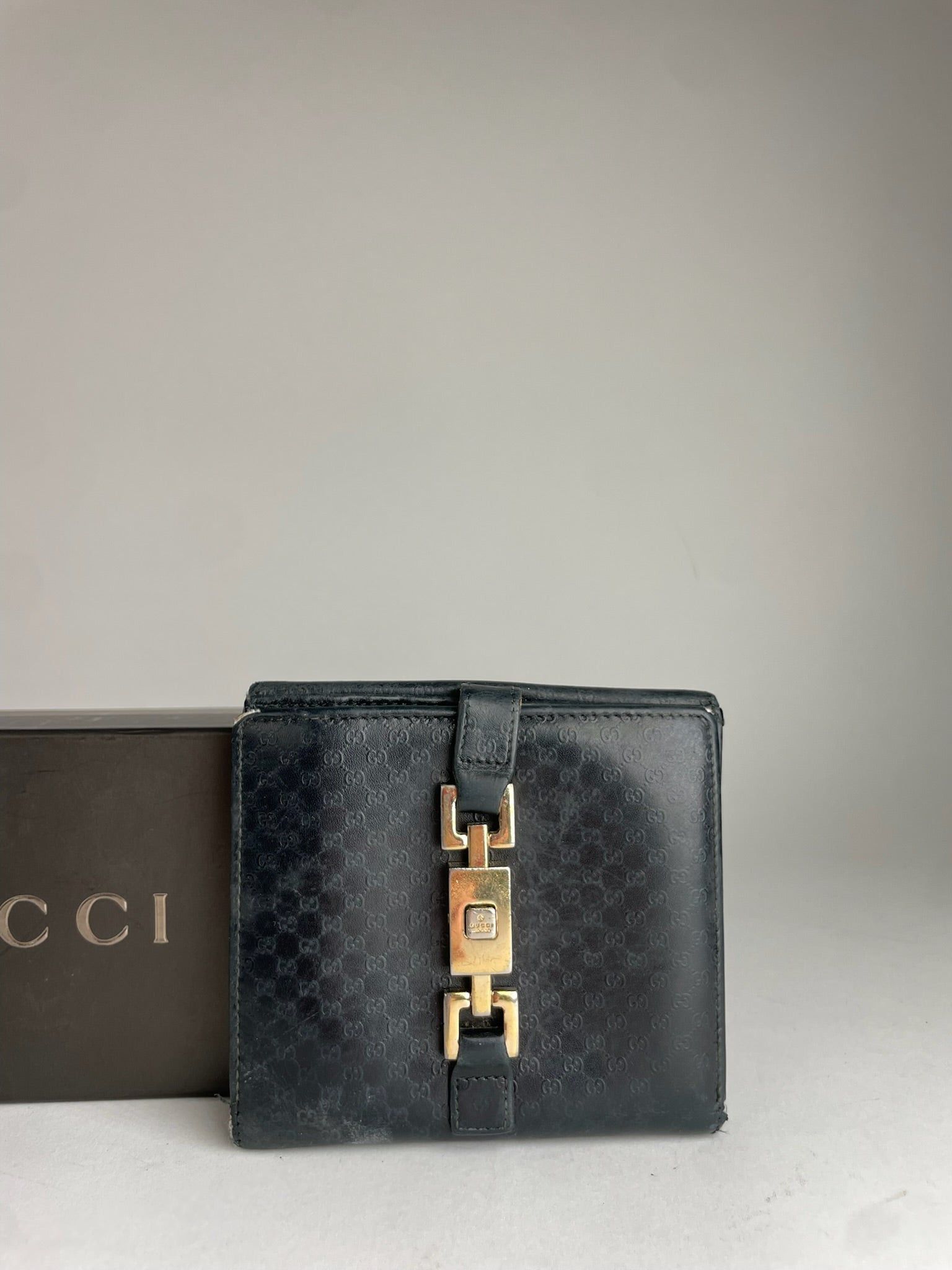 Gucci Vintage Monogram Jackie Leather Wallet Black Size ONE SIZE - 8 Thumbnail