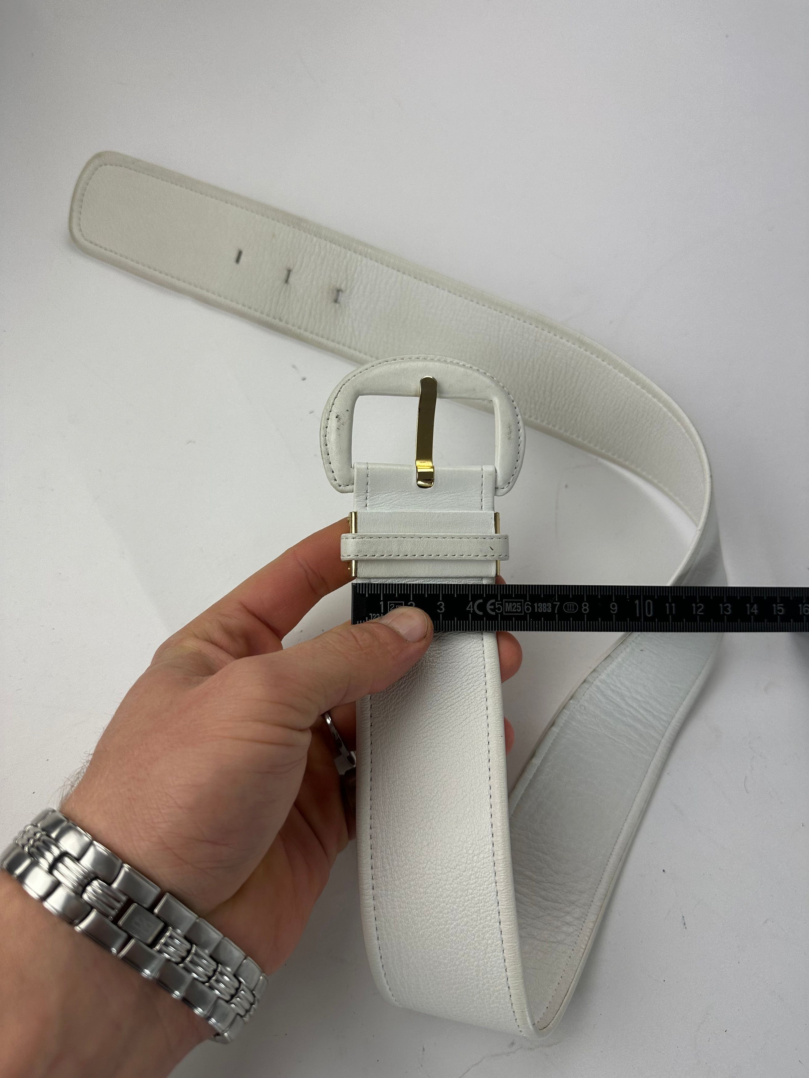 Dior Vintage Leather Belt White Size ONE SIZE - 9 Thumbnail