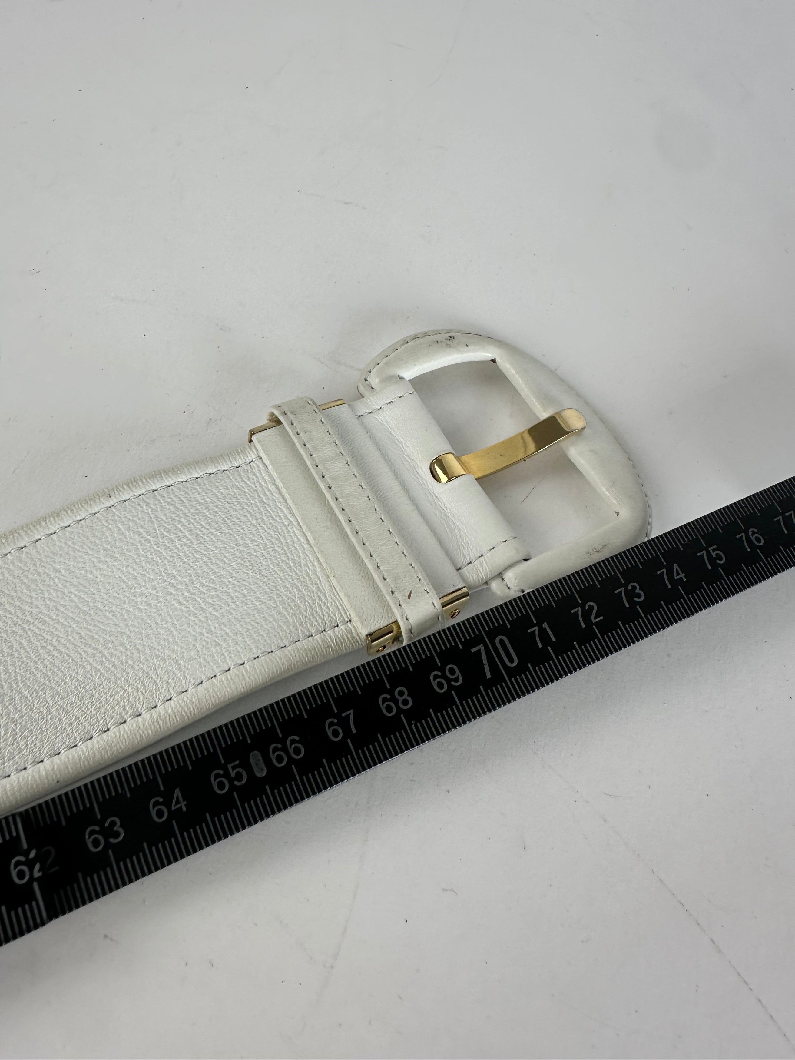 Dior Vintage Leather Belt White Size ONE SIZE - 8 Thumbnail