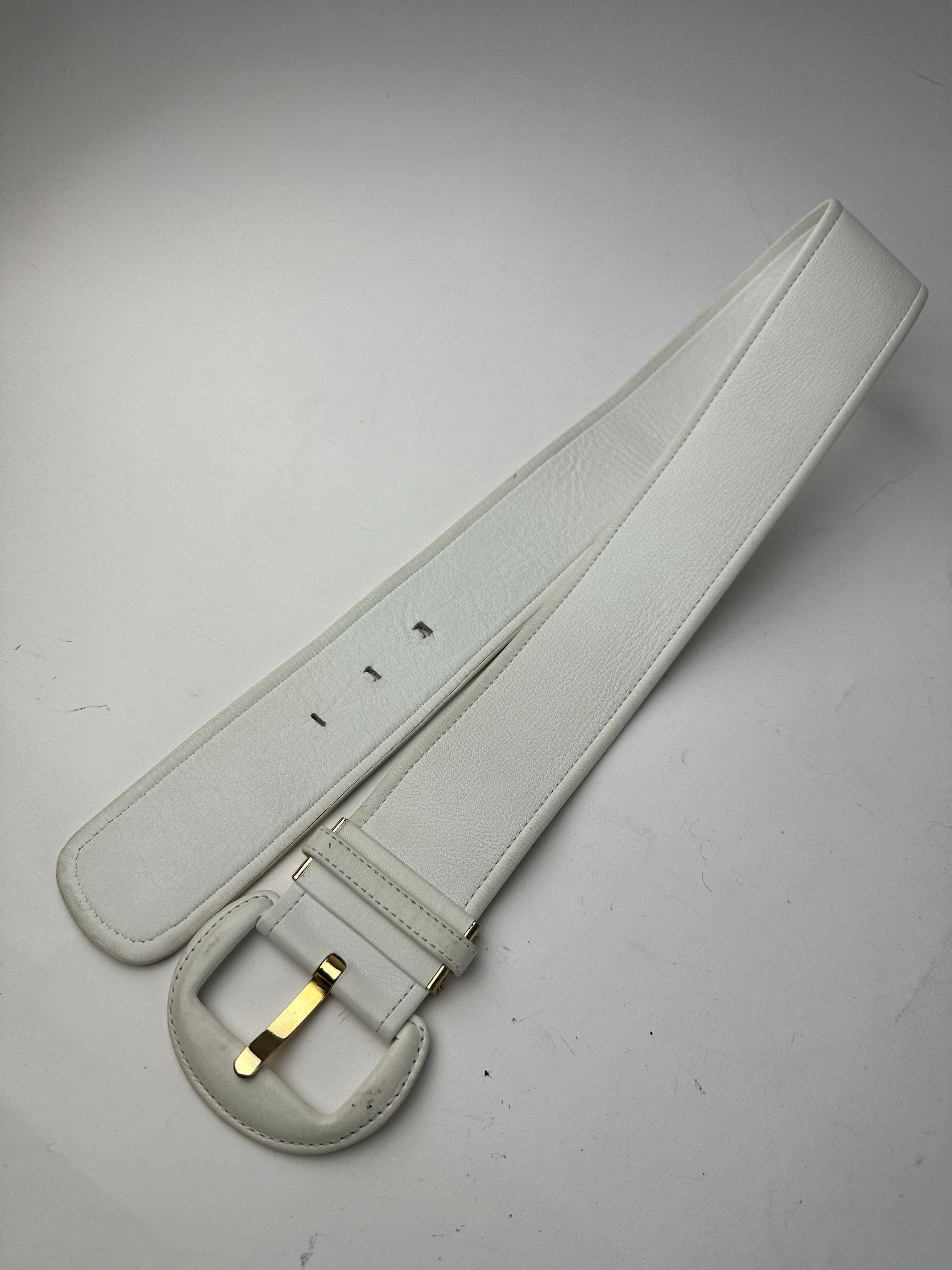 Dior Vintage Leather Belt White Size ONE SIZE - 11 Thumbnail