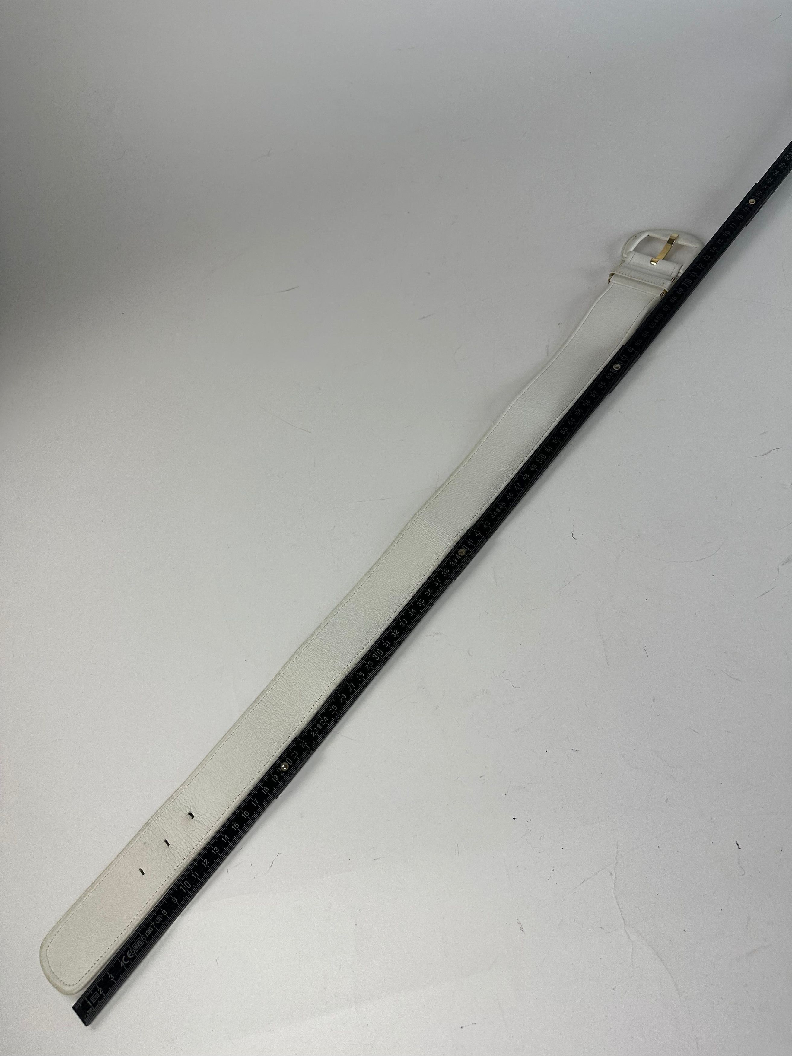 Dior Vintage Leather Belt White Size ONE SIZE - 6 Thumbnail
