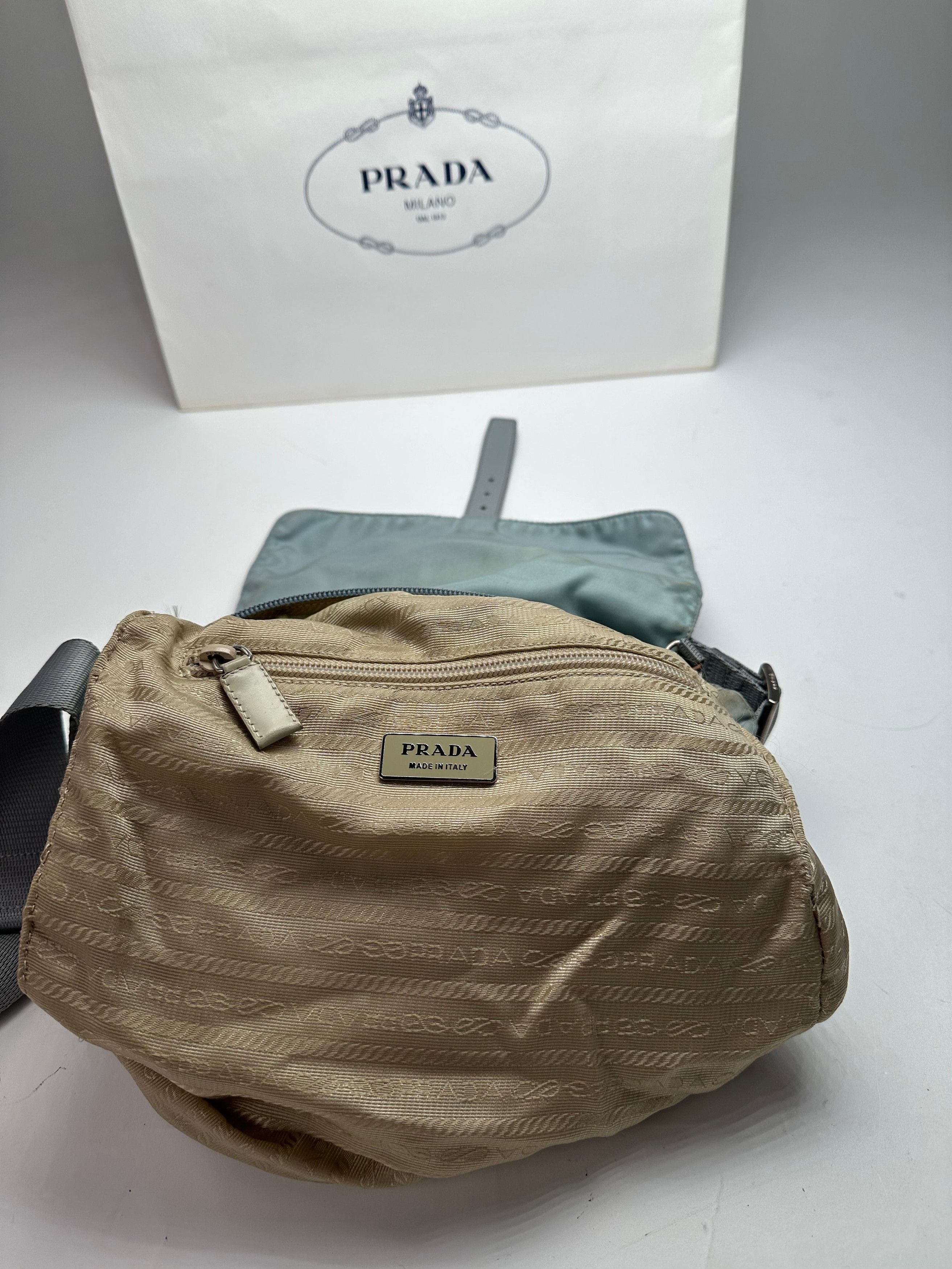 Prada Vintage Light Blue Polyester Crossbody Bag Size ONE SIZE - 3 Thumbnail