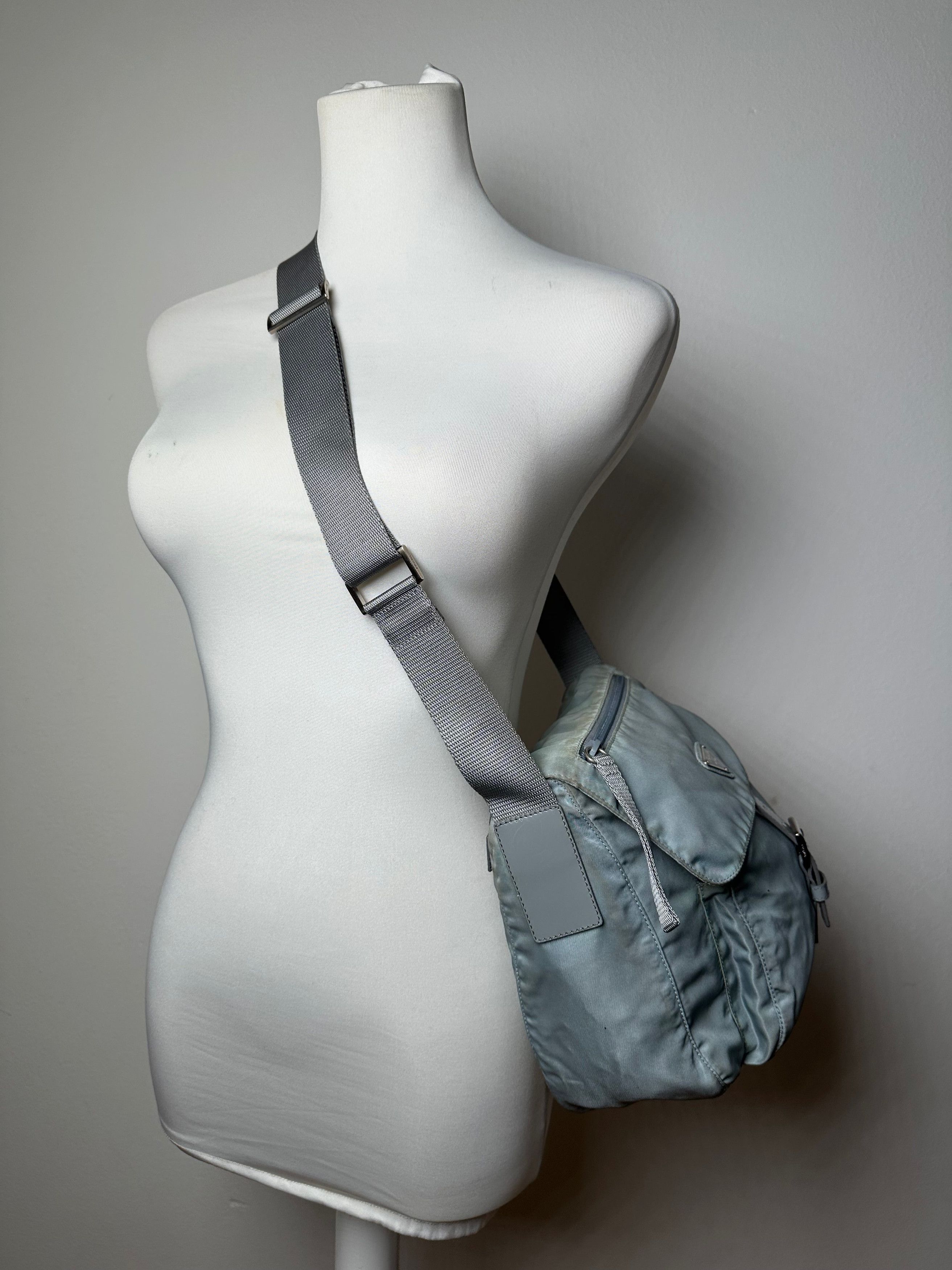 Prada Vintage Light Blue Polyester Crossbody Bag Size ONE SIZE - 6 Thumbnail