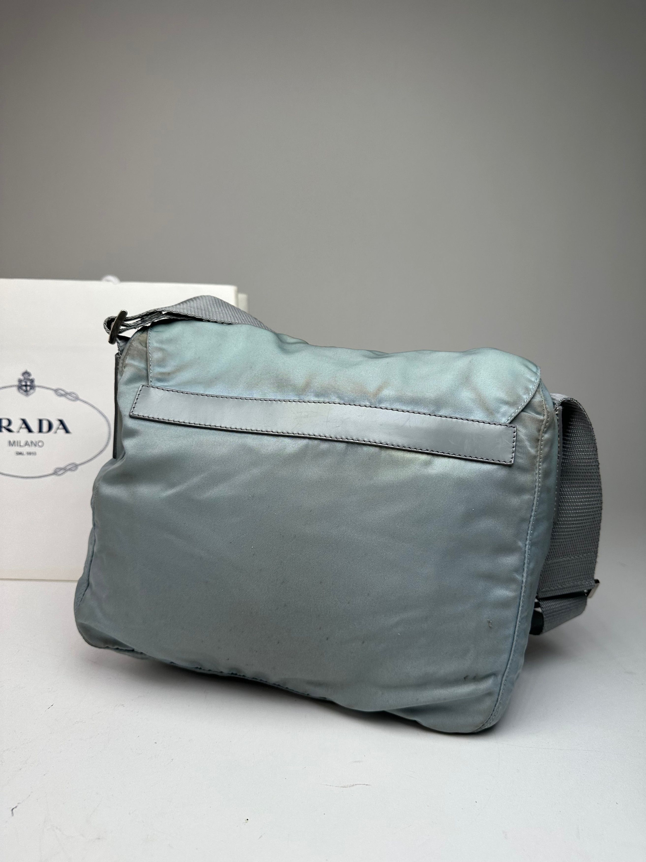 Prada Vintage Light Blue Polyester Crossbody Bag Size ONE SIZE - 10 Thumbnail