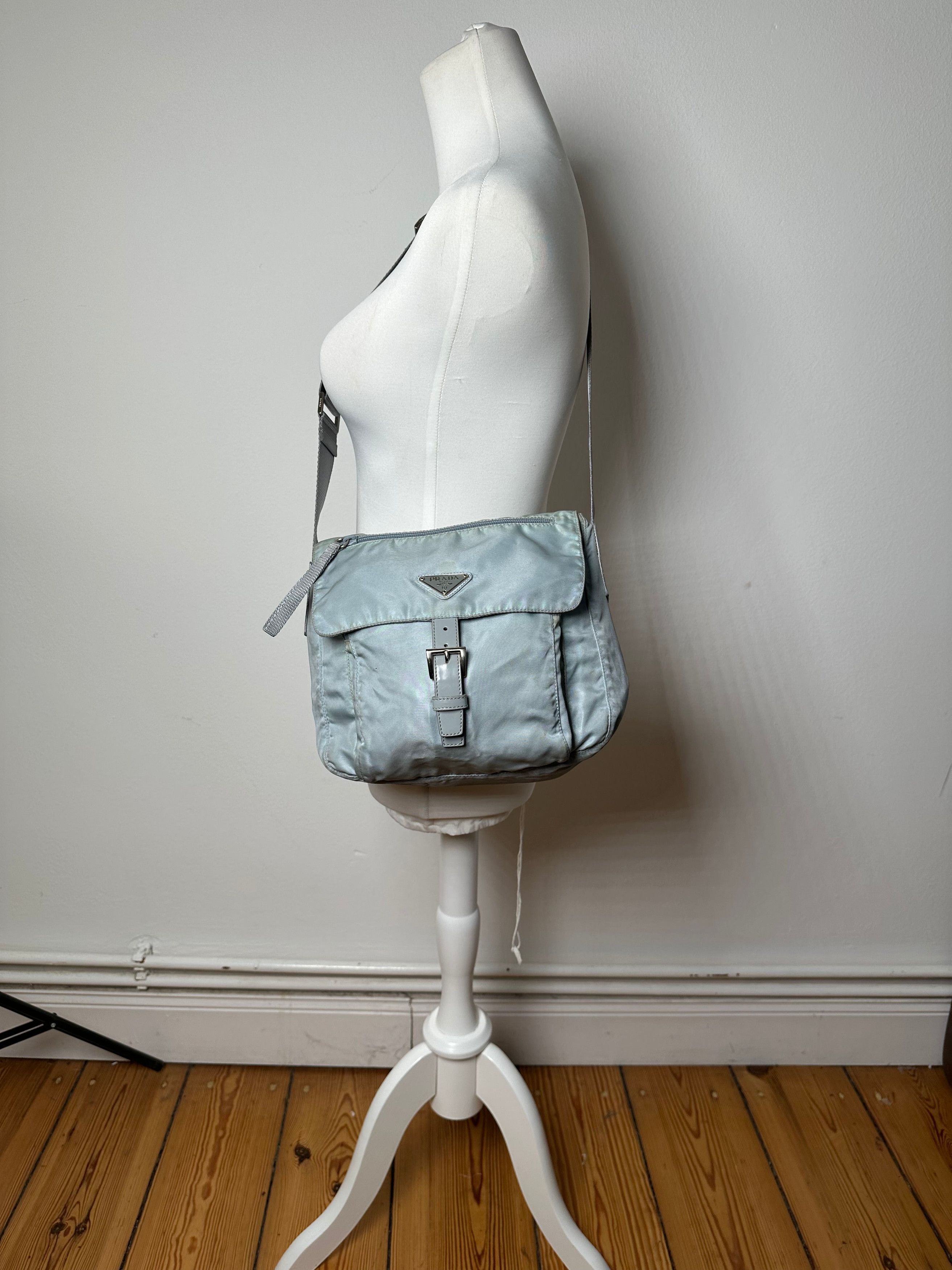 Prada Vintage Light Blue Polyester Crossbody Bag Size ONE SIZE - 4 Thumbnail