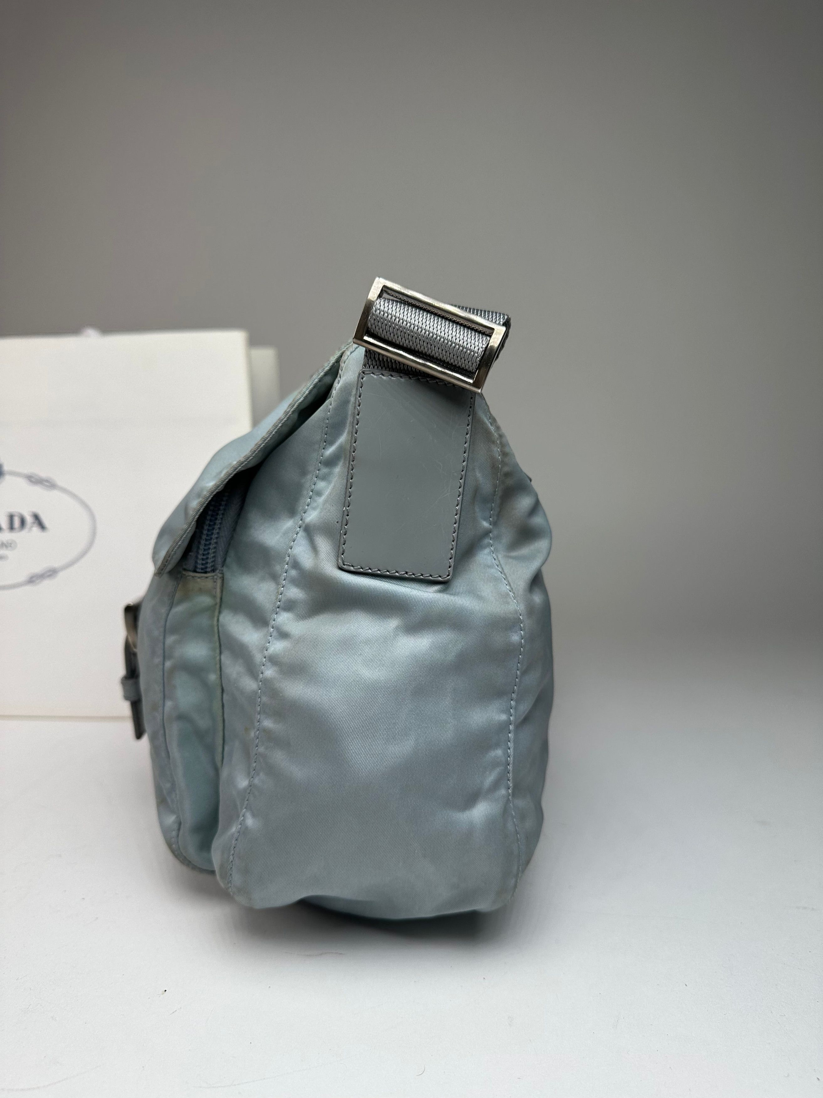 Prada Vintage Light Blue Polyester Crossbody Bag Size ONE SIZE - 9 Thumbnail
