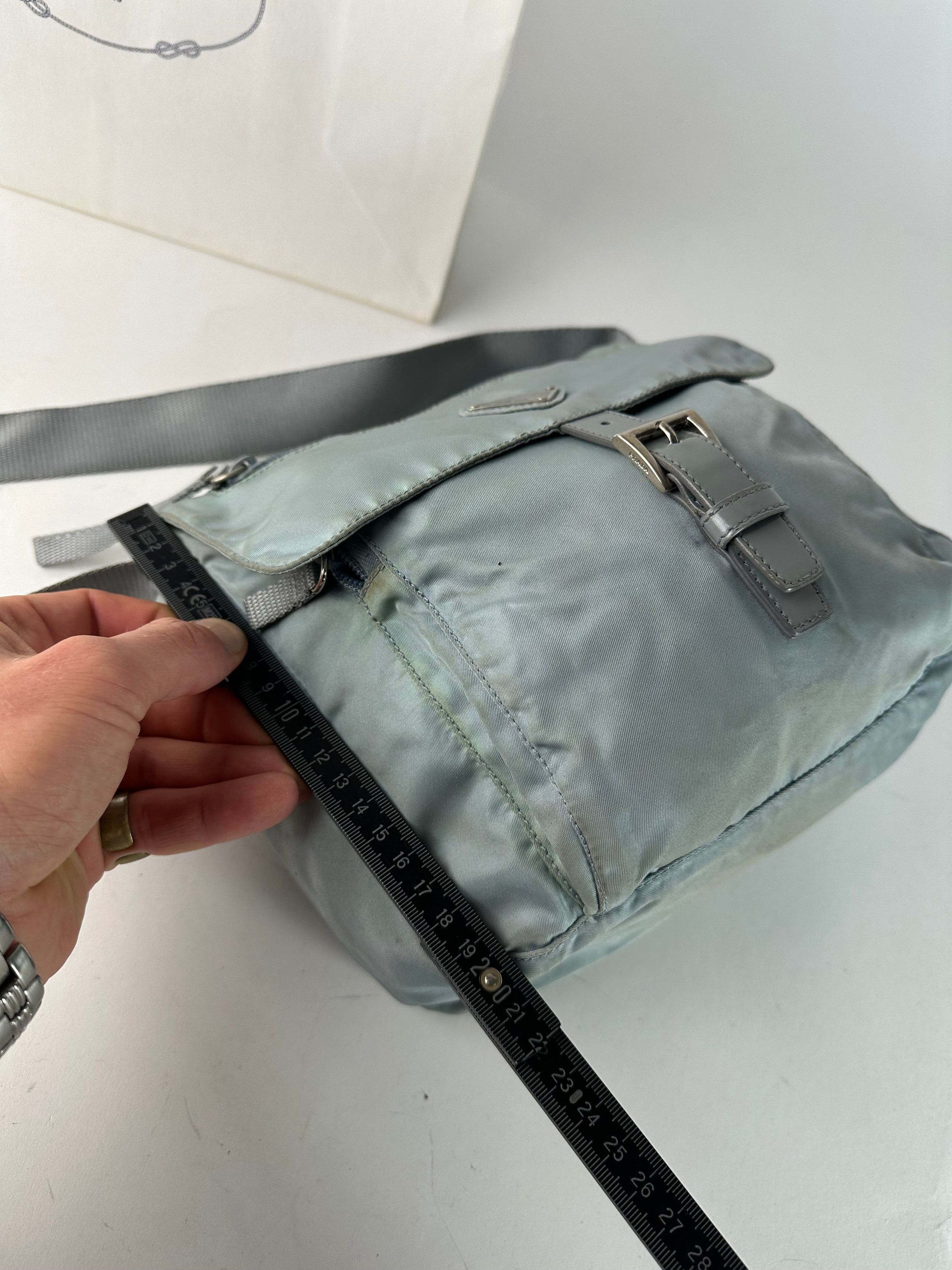 Prada Vintage Light Blue Polyester Crossbody Bag Size ONE SIZE - 13 Thumbnail