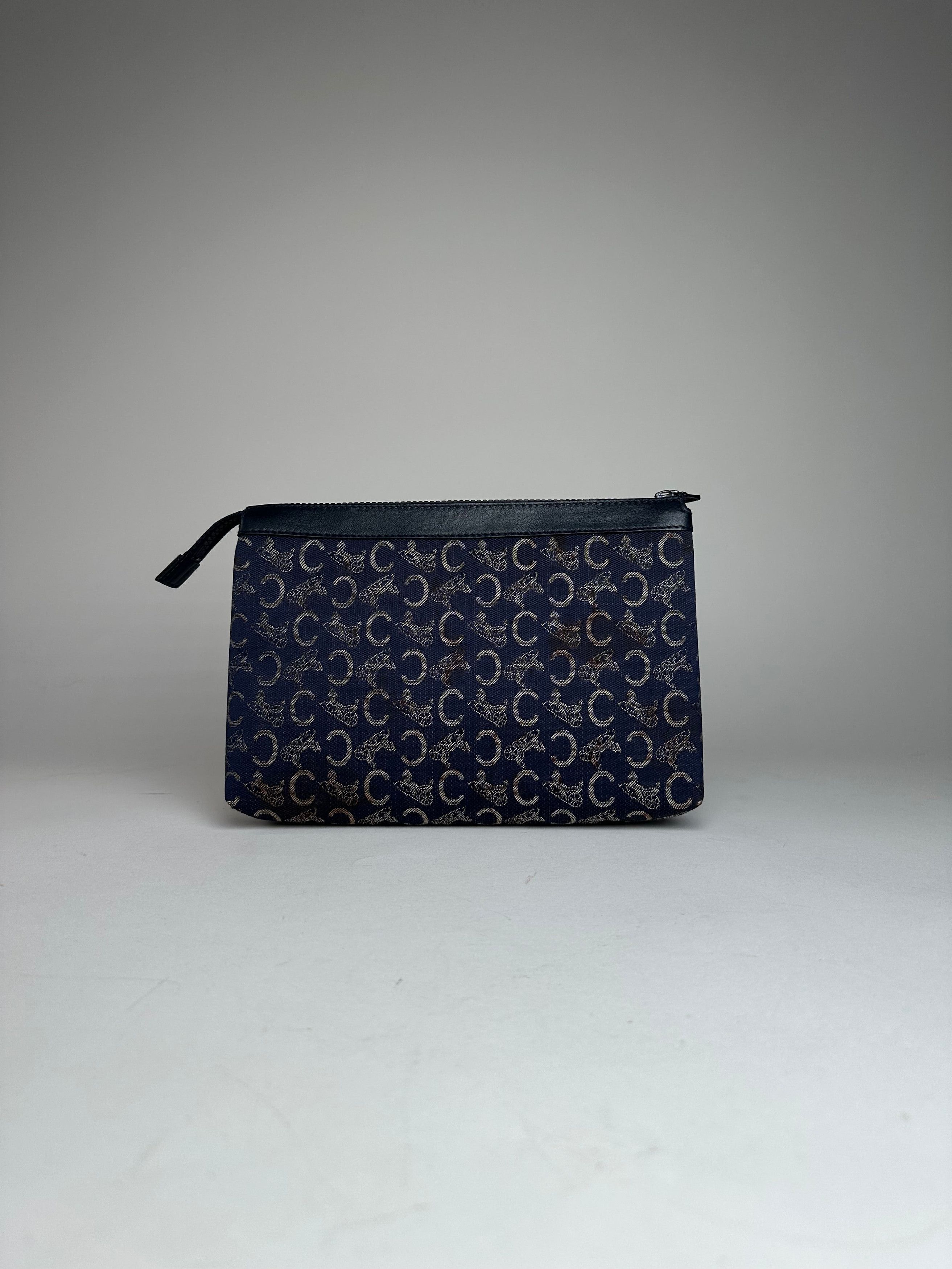 Celine Vintage Paris Monogram Clutch Navy White Size ONE SIZE - 10 Thumbnail