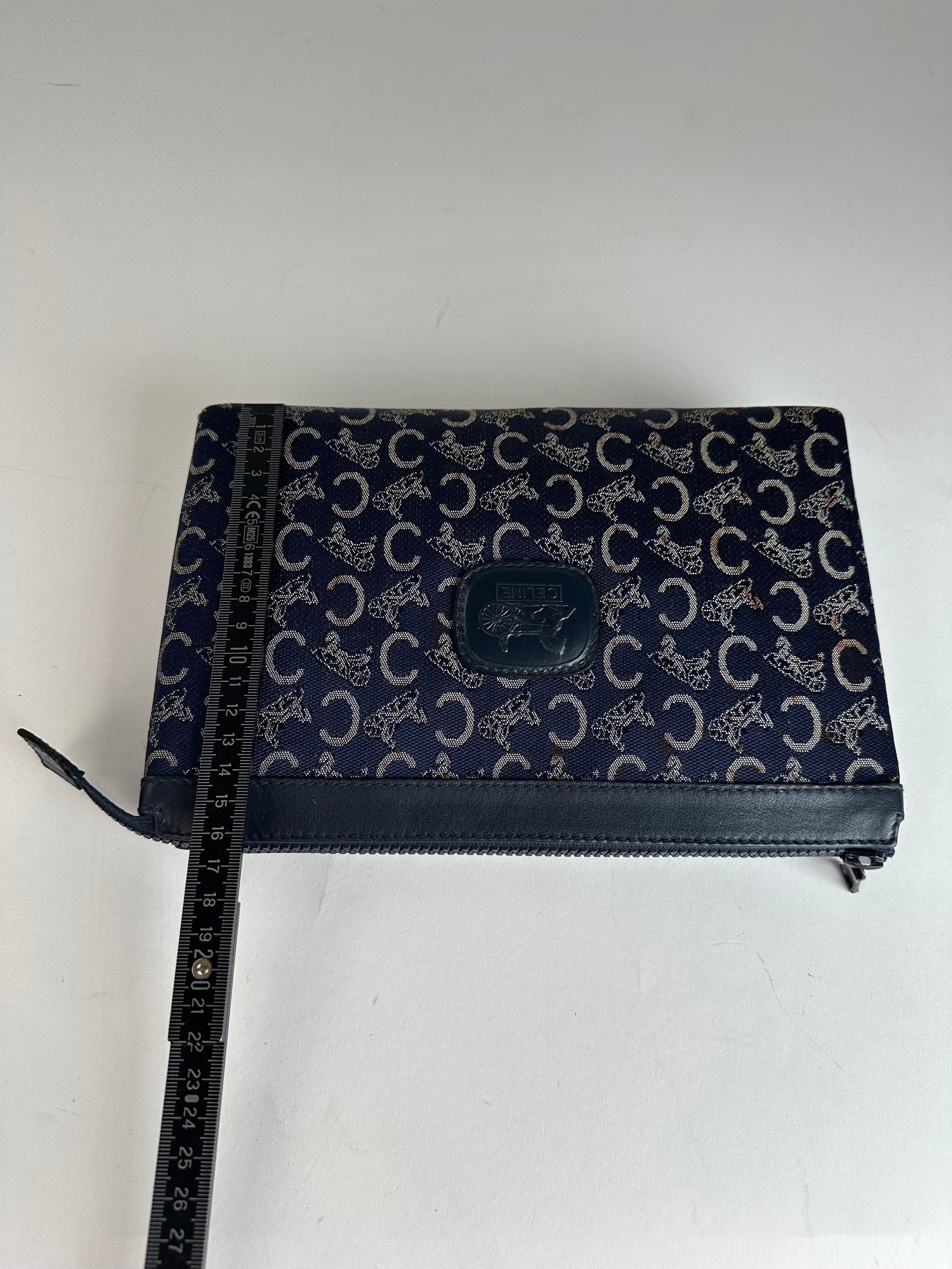 Celine Vintage Paris Monogram Clutch Navy White Size ONE SIZE - 6 Thumbnail