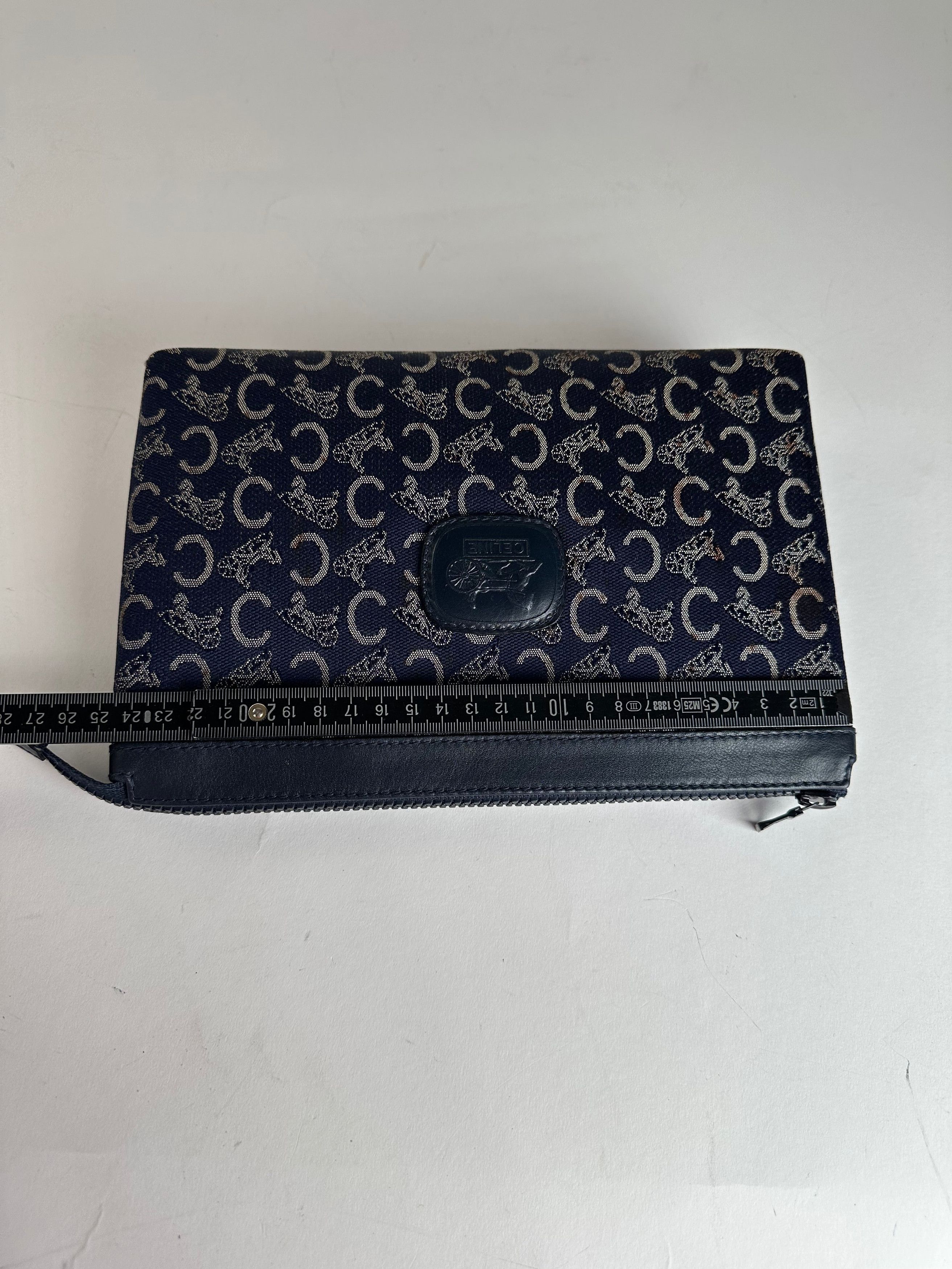Celine Vintage Paris Monogram Clutch Navy White Size ONE SIZE - 3 Thumbnail