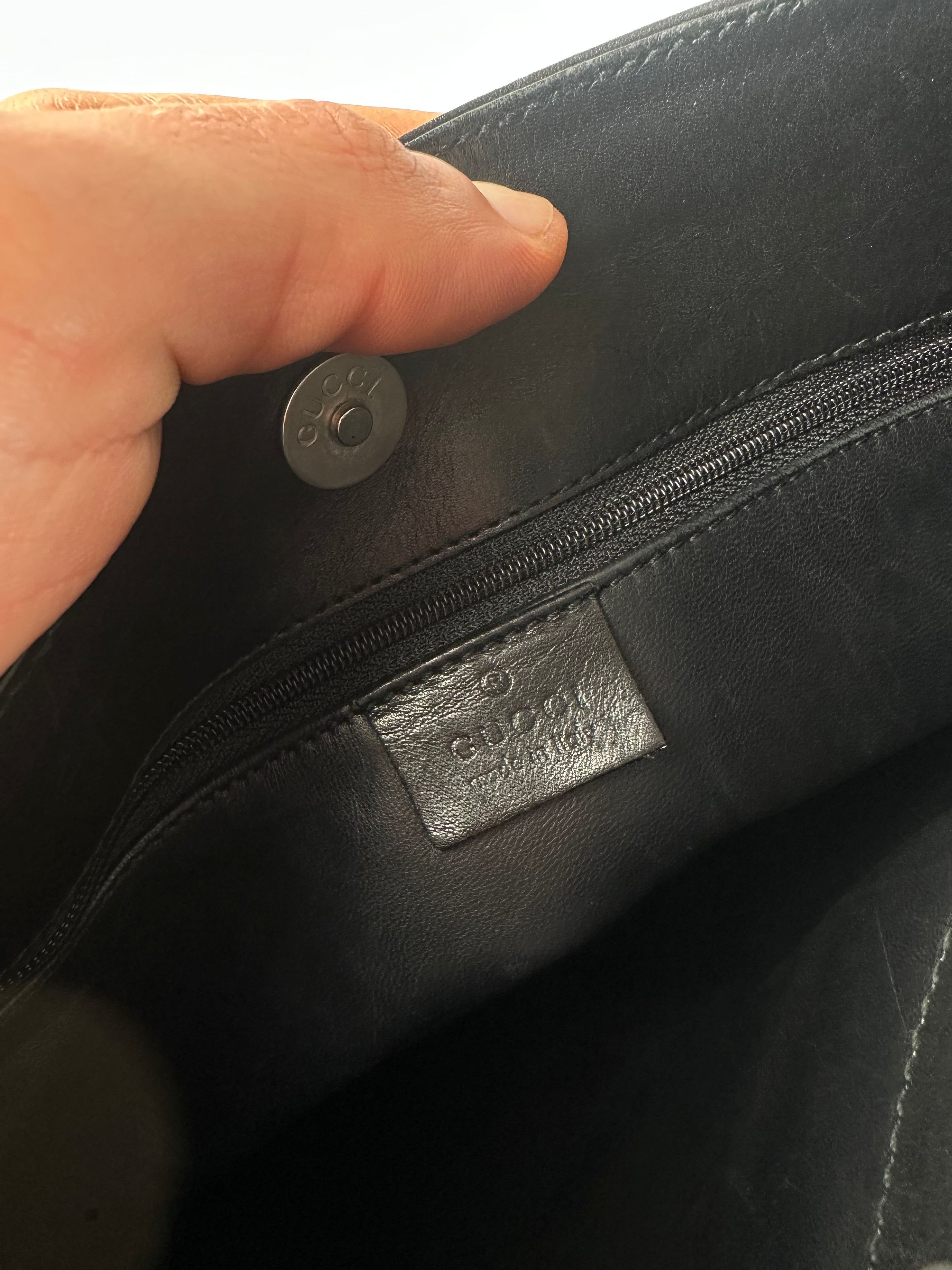 Gucci Vintage Leather Handbag Black Size ONE SIZE - 4 Thumbnail