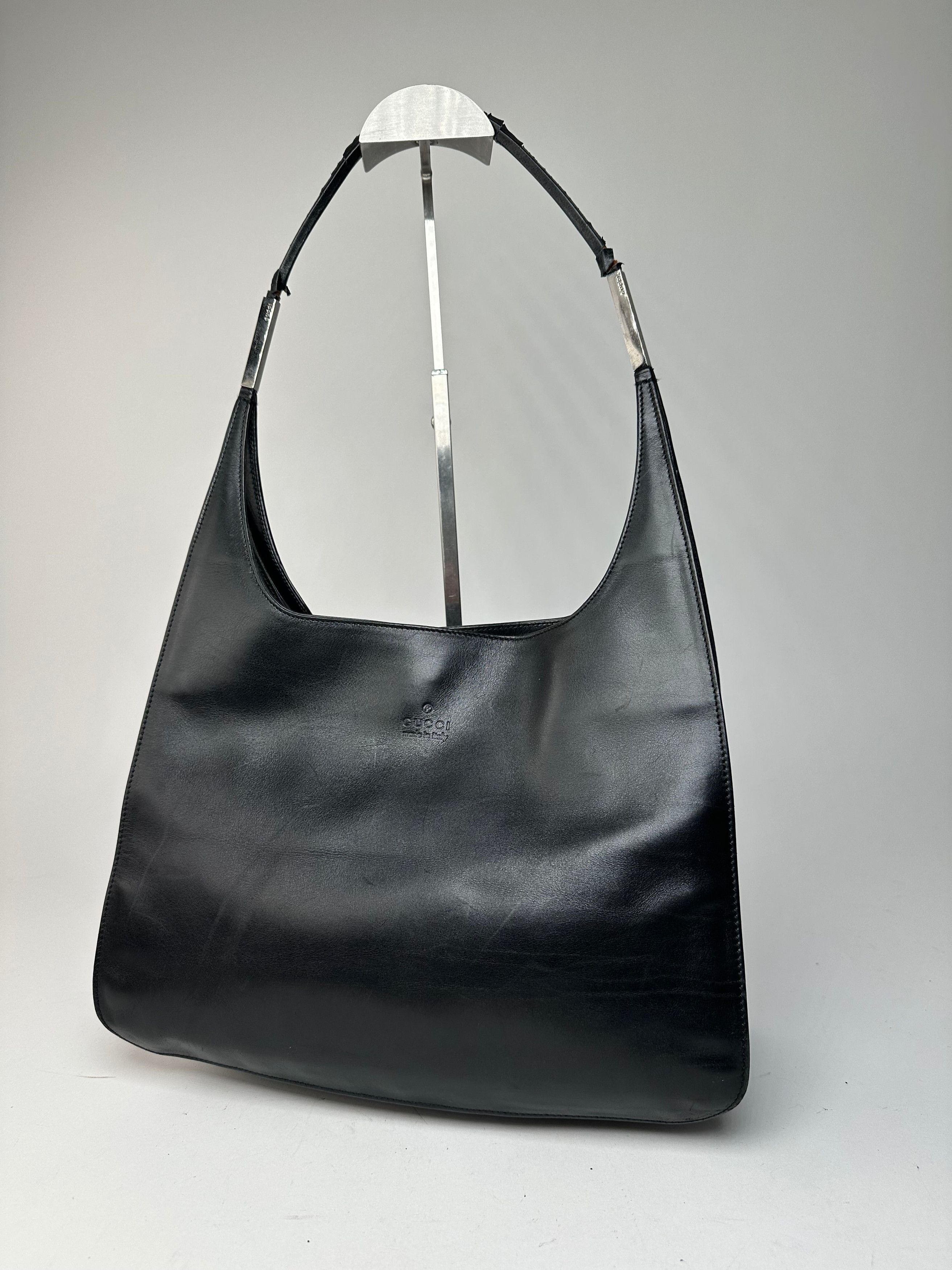 Gucci Vintage Leather Handbag Black Size ONE SIZE - 14 Thumbnail