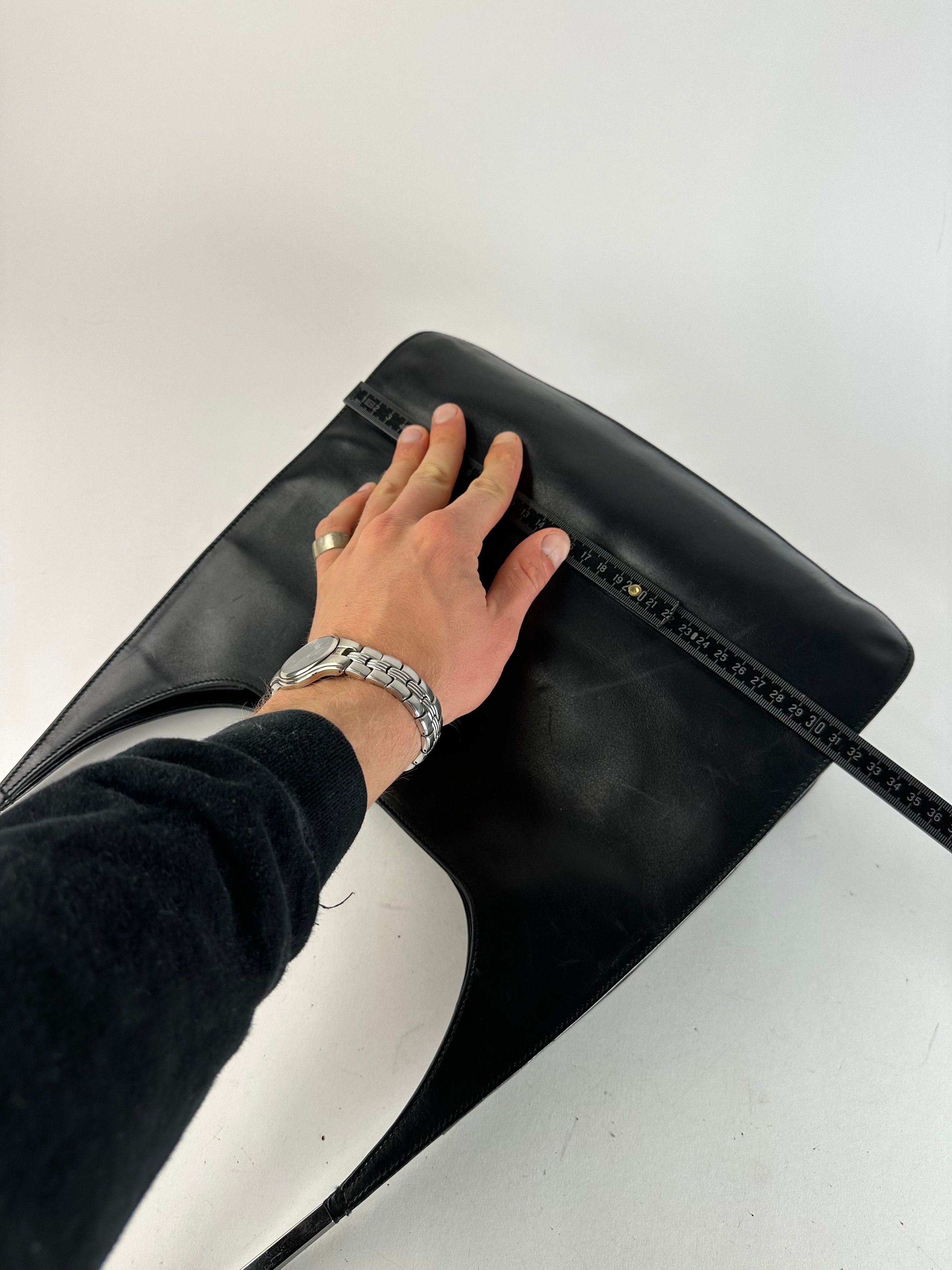 Gucci Vintage Leather Handbag Black Size ONE SIZE - 11 Thumbnail