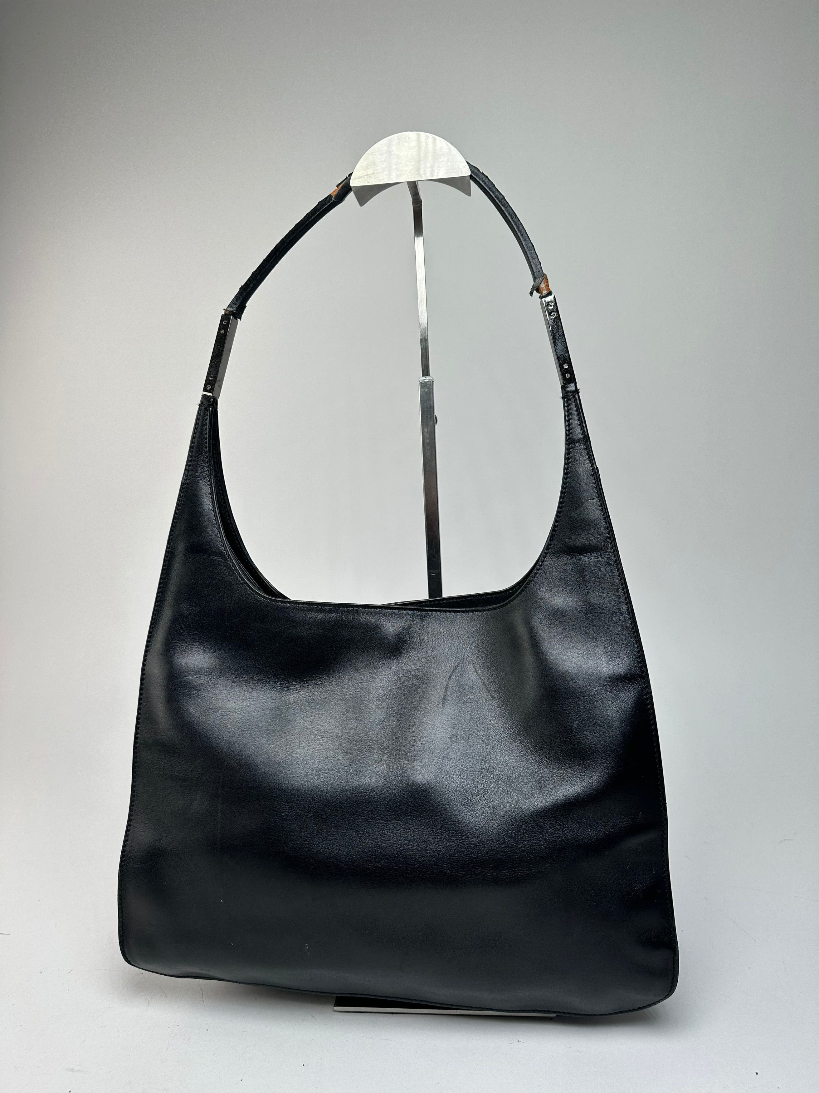 Gucci Vintage Leather Handbag Black Size ONE SIZE - 2 Thumbnail
