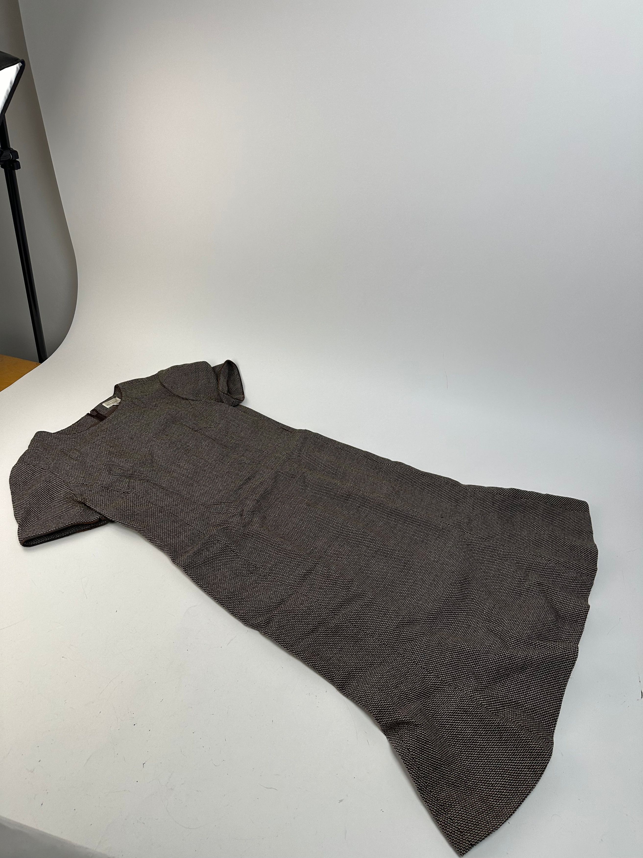 Balenciaga Vintage Wool Dress Black White Brown Size L / US 10 / IT 46 - 4 Thumbnail