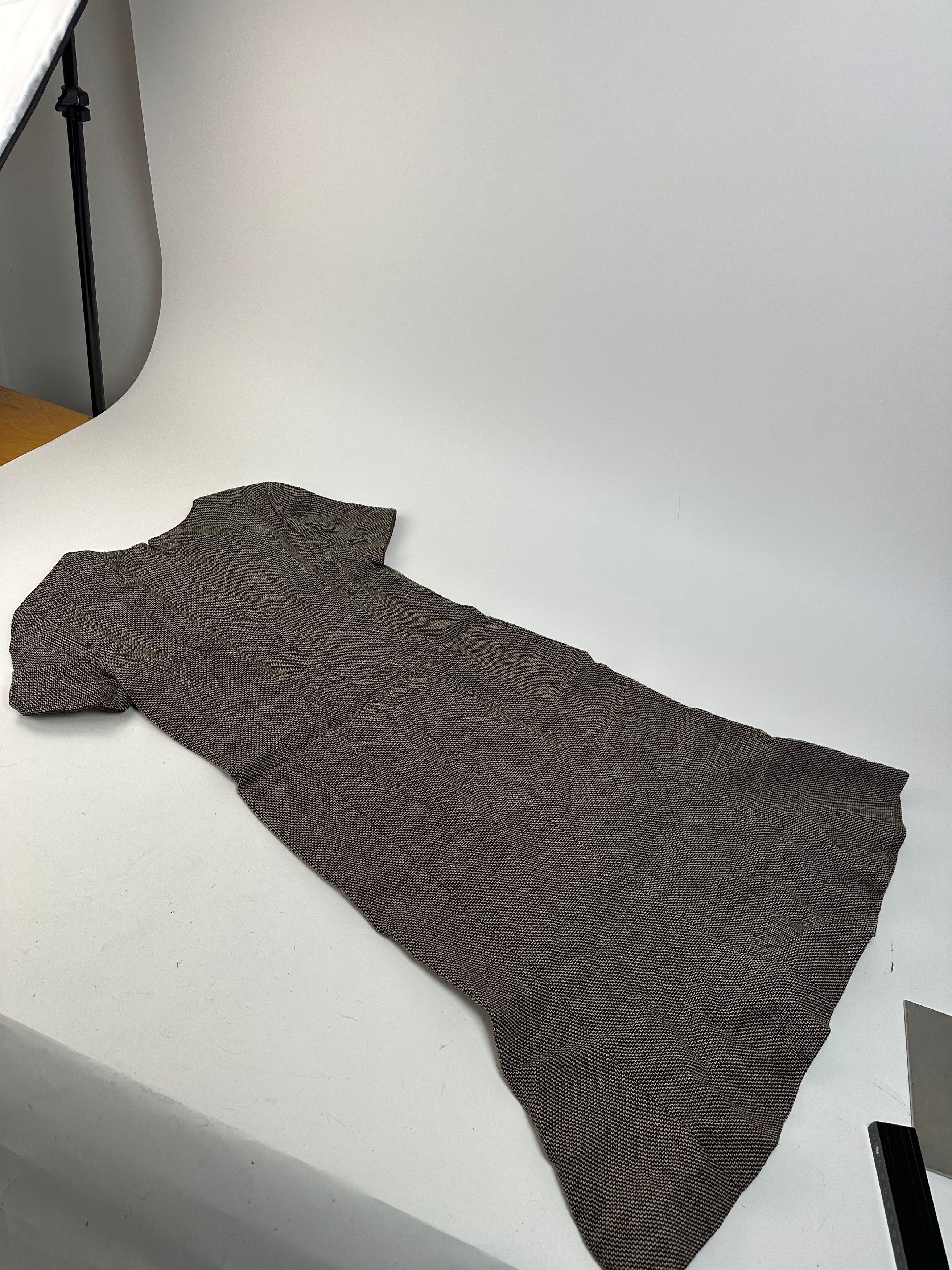 Balenciaga Vintage Wool Dress Black White Brown Size L / US 10 / IT 46 - 8 Thumbnail
