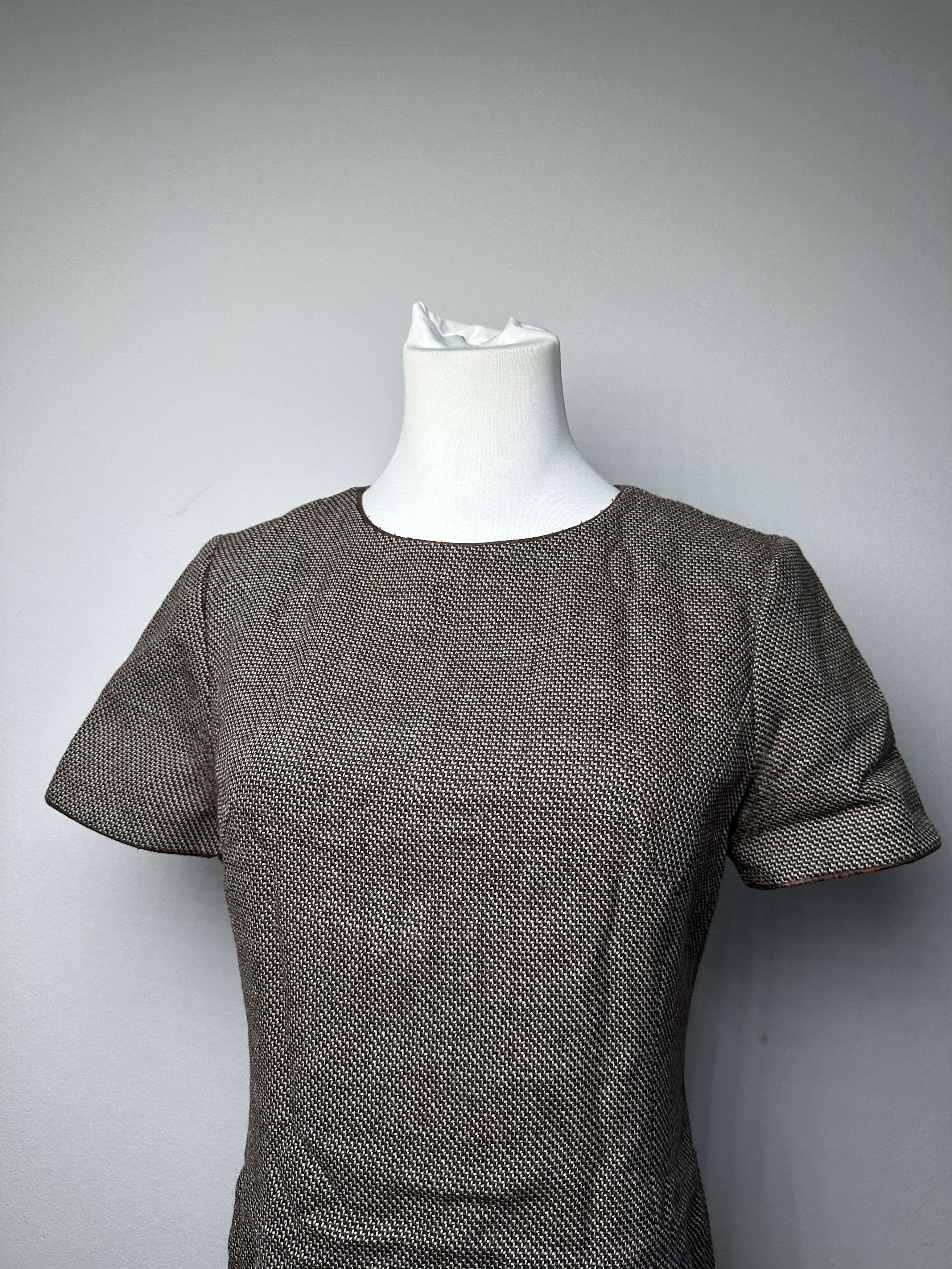 Balenciaga Vintage Wool Dress Black White Brown Size L / US 10 / IT 46 - 13 Thumbnail