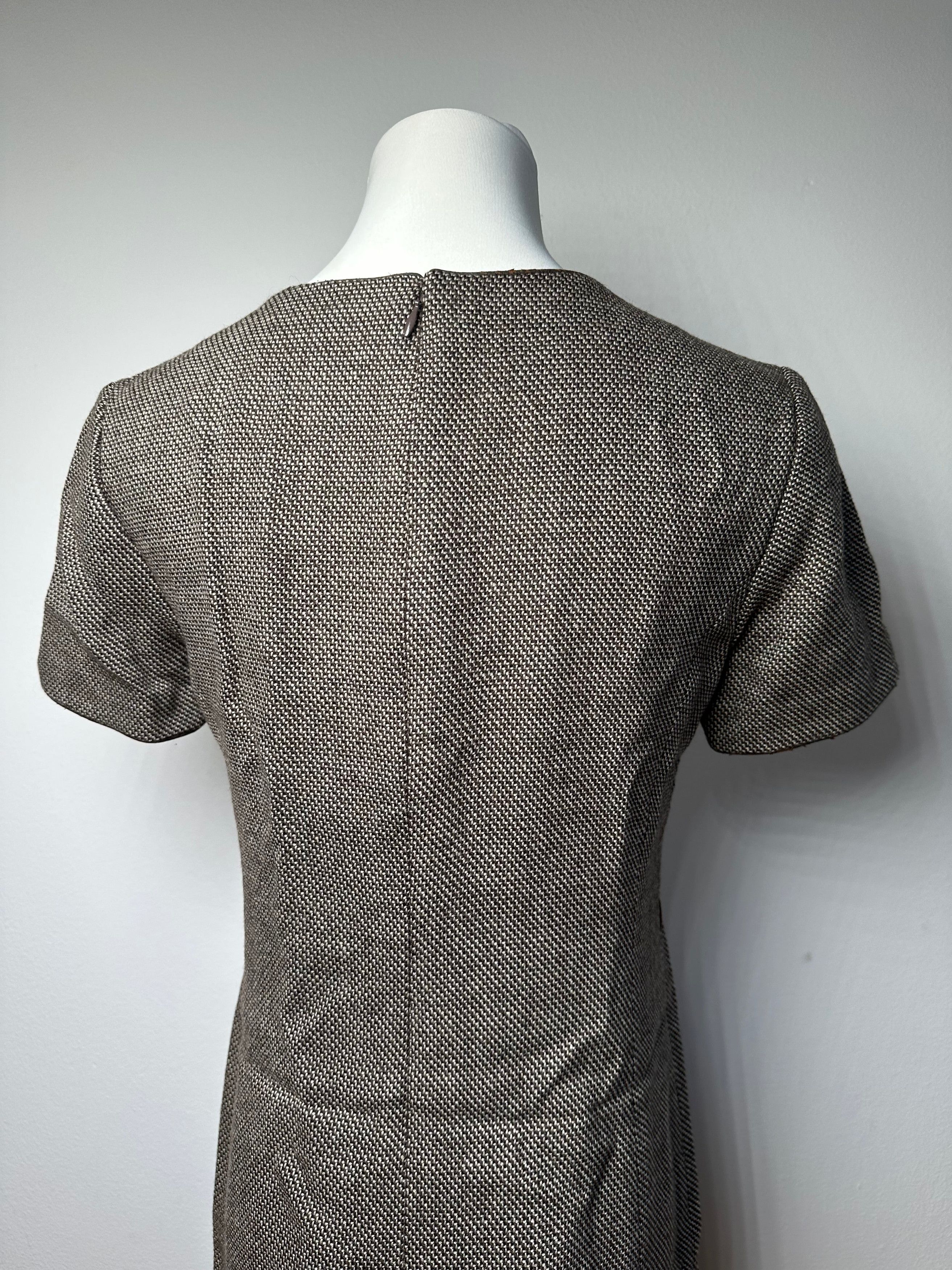 Balenciaga Vintage Wool Dress Black White Brown Size L / US 10 / IT 46 - 14 Thumbnail
