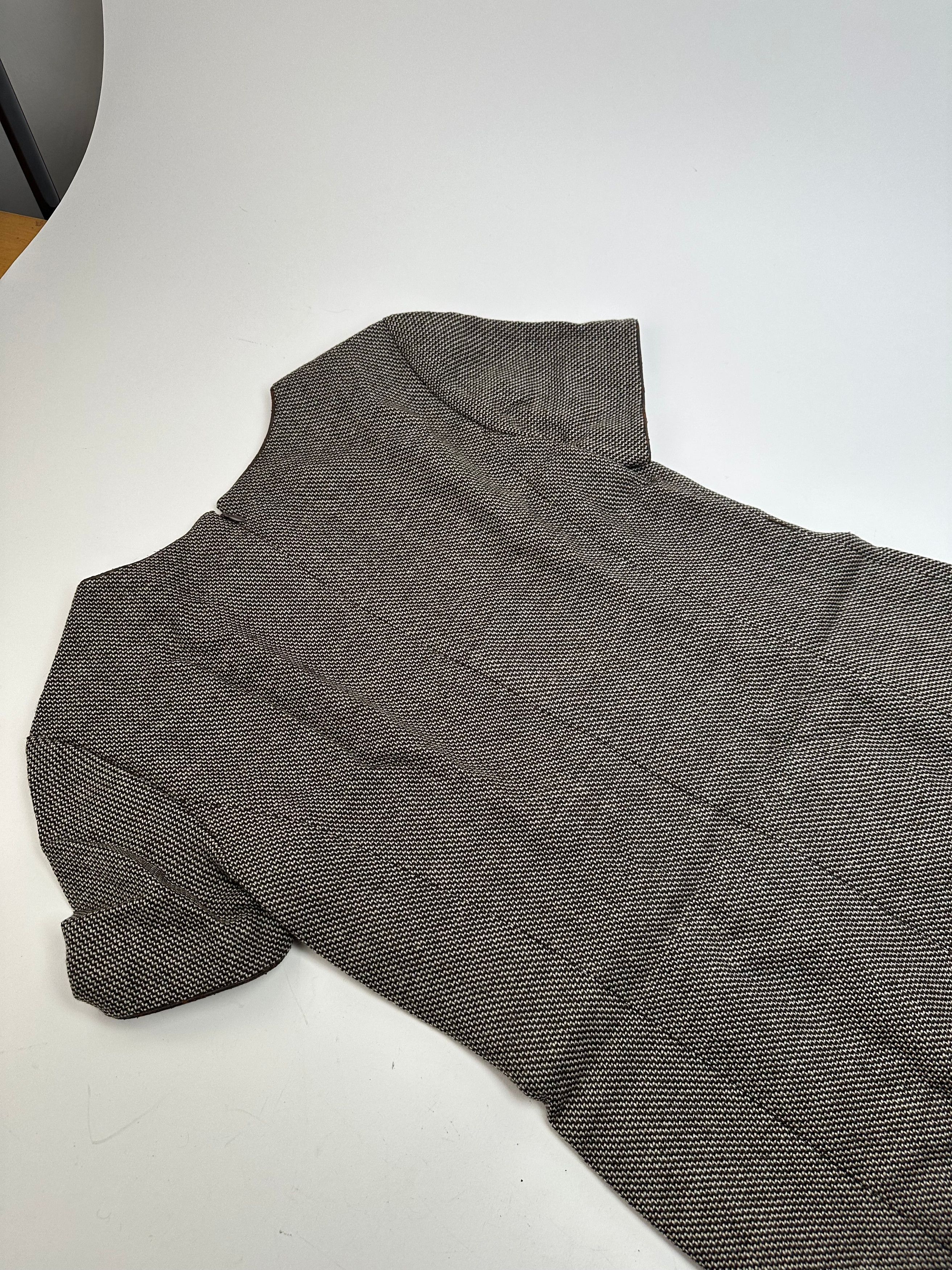 Balenciaga Vintage Wool Dress Black White Brown Size L / US 10 / IT 46 - 9 Thumbnail