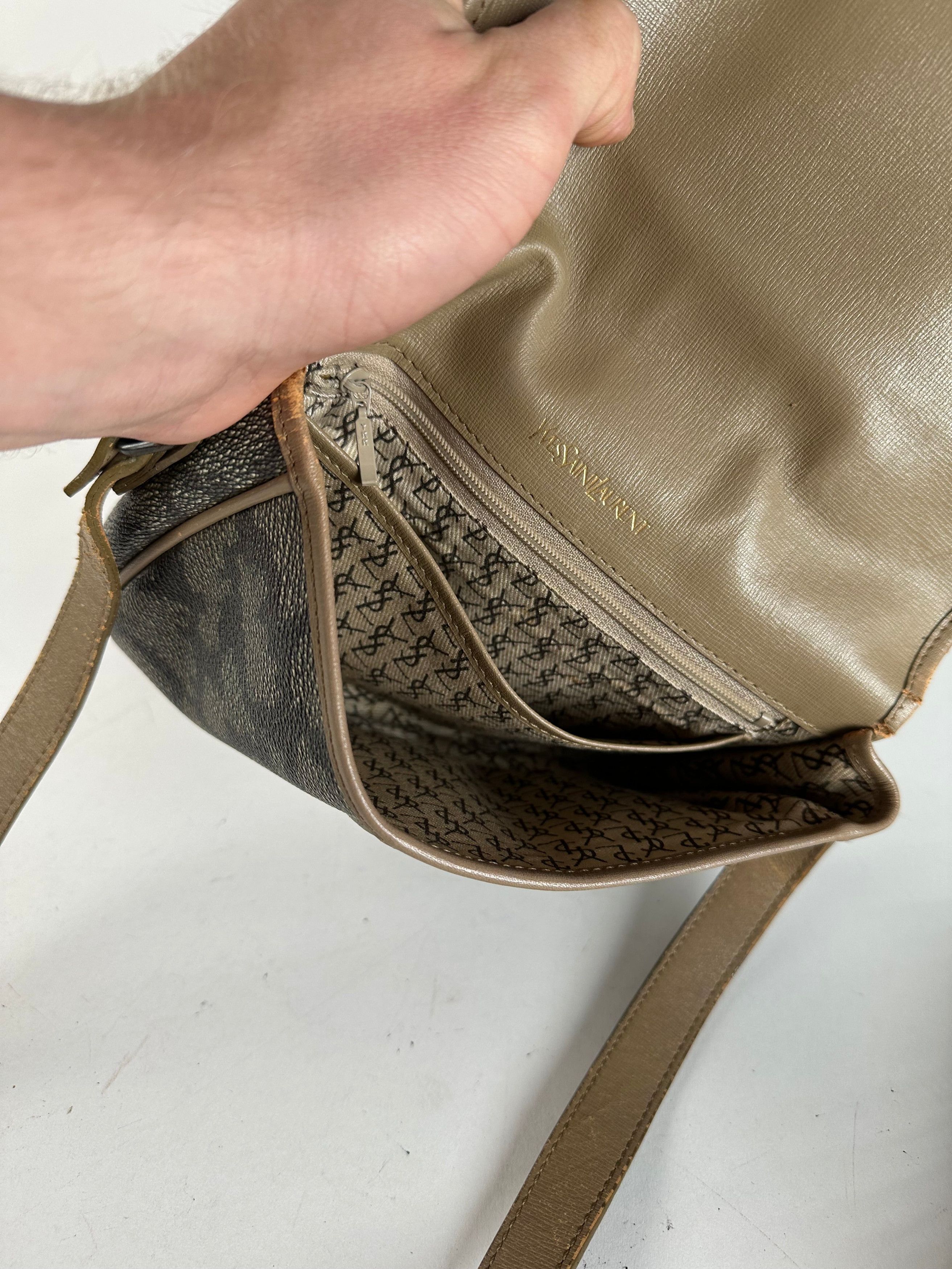 Other Vintage Yves Saint Laurent Stone Emblossed Leather Crossbody Size ONE SIZE - 3 Thumbnail