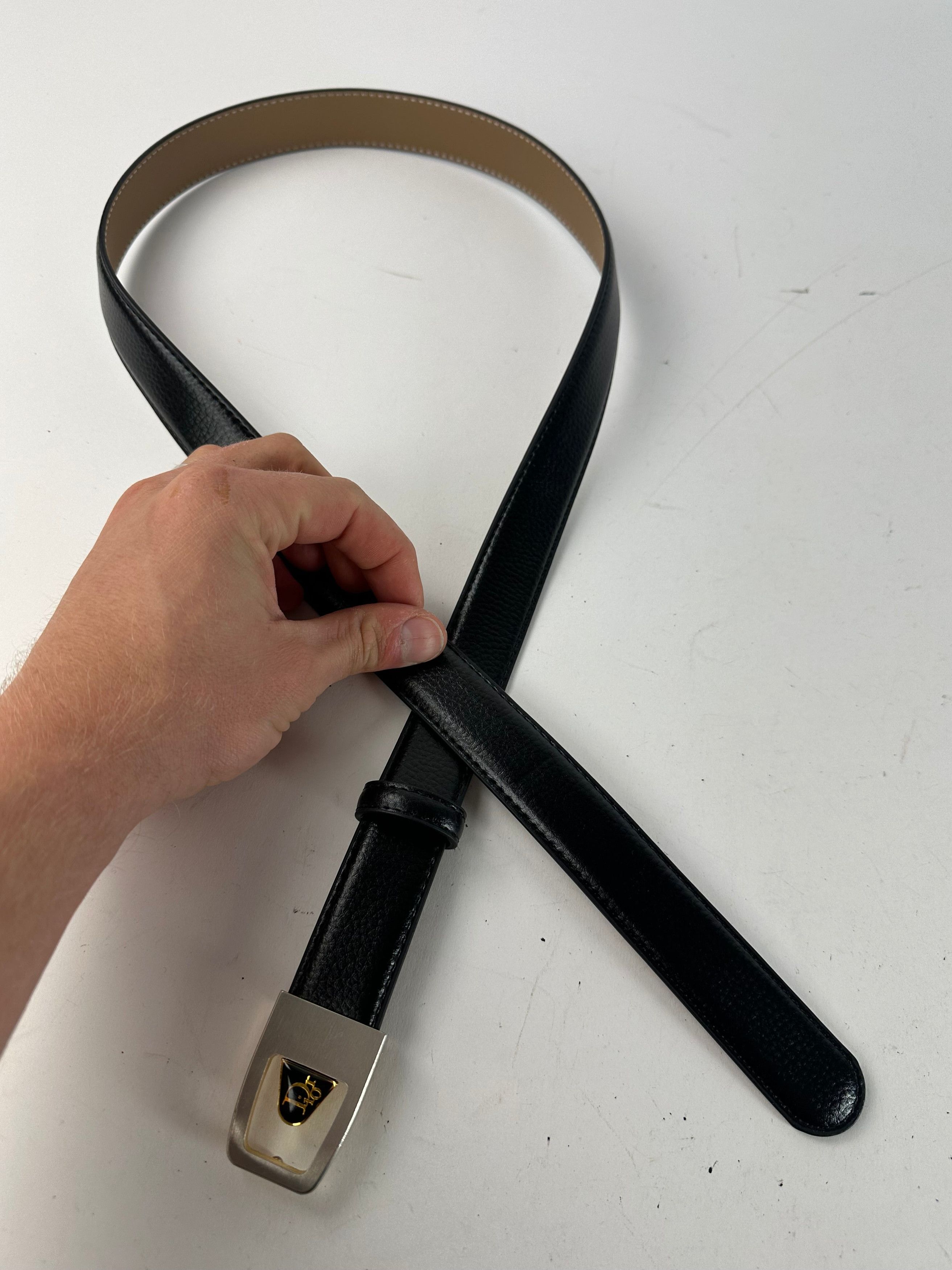 Dior Vintage Snake Emblossed Leather Belt Black Size ONE SIZE - 7 Thumbnail