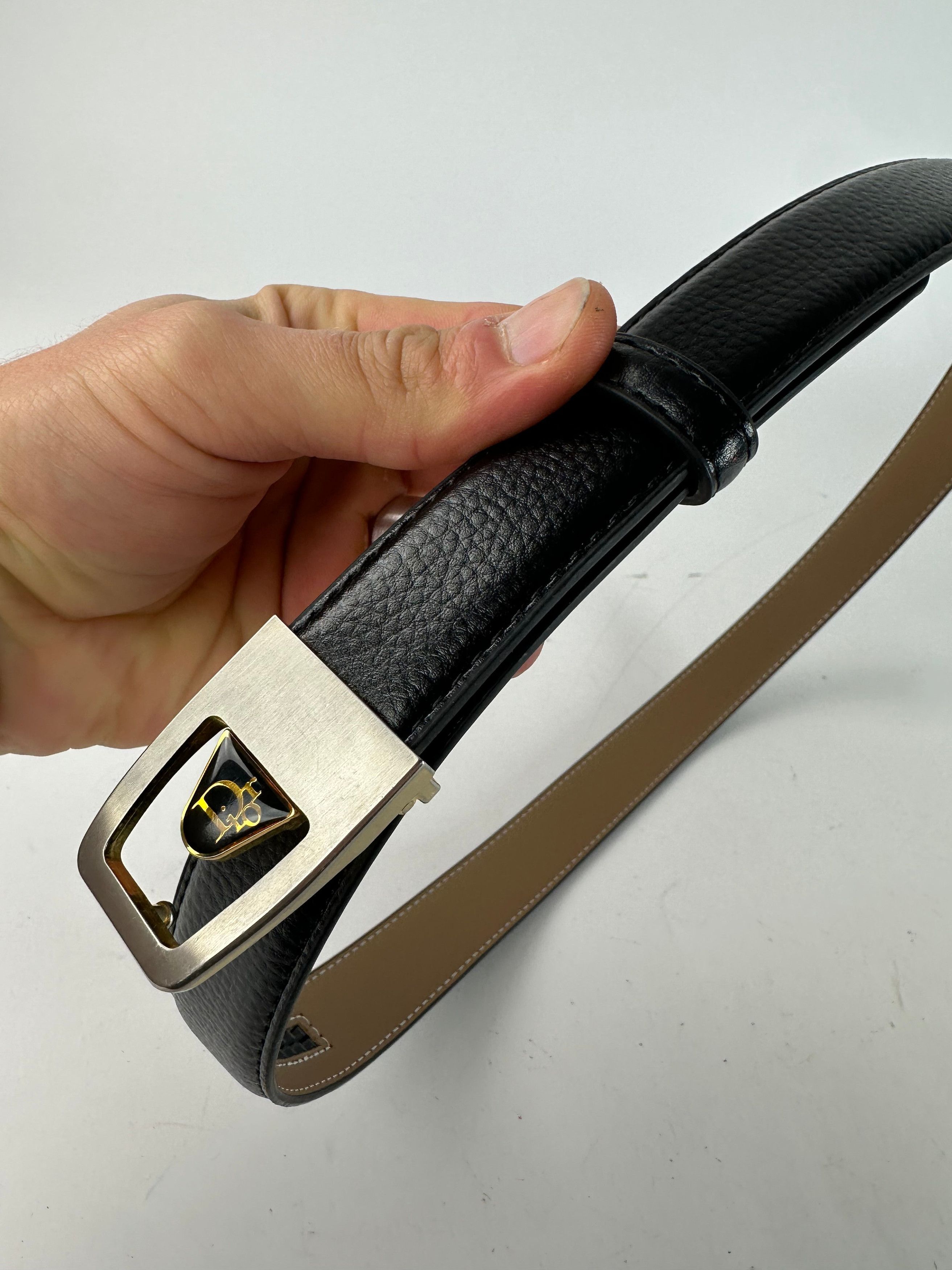 Dior Vintage Snake Emblossed Leather Belt Black Size ONE SIZE - 3 Thumbnail