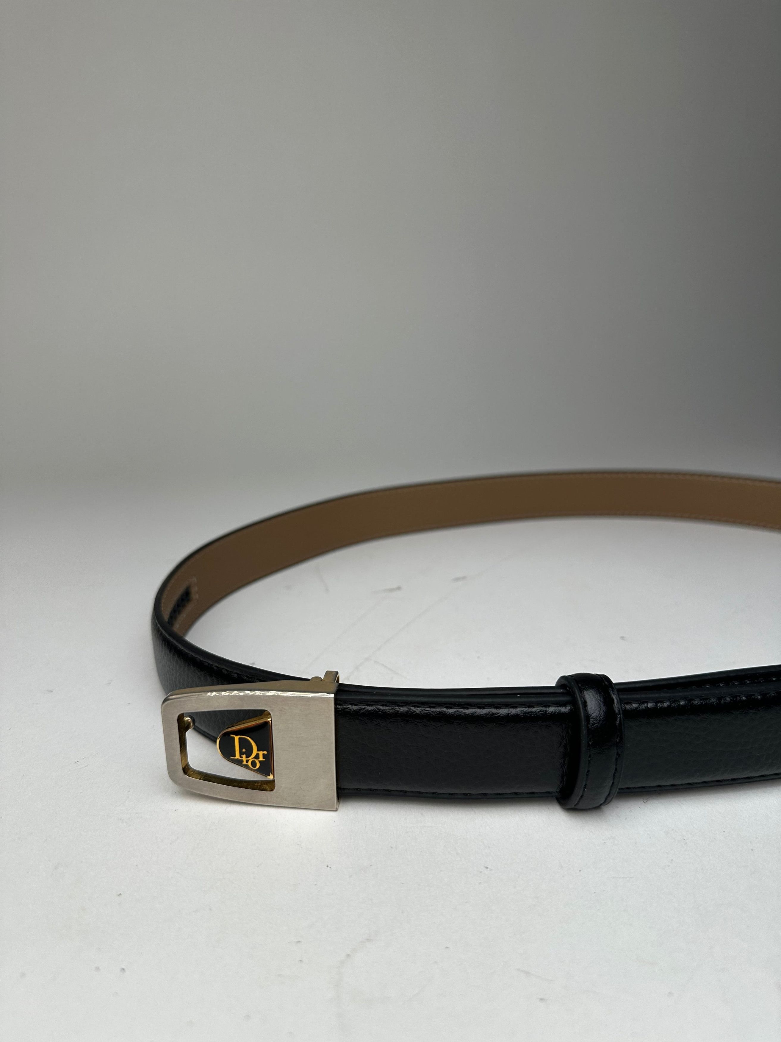 Dior Vintage Snake Emblossed Leather Belt Black Size ONE SIZE - 2 Thumbnail