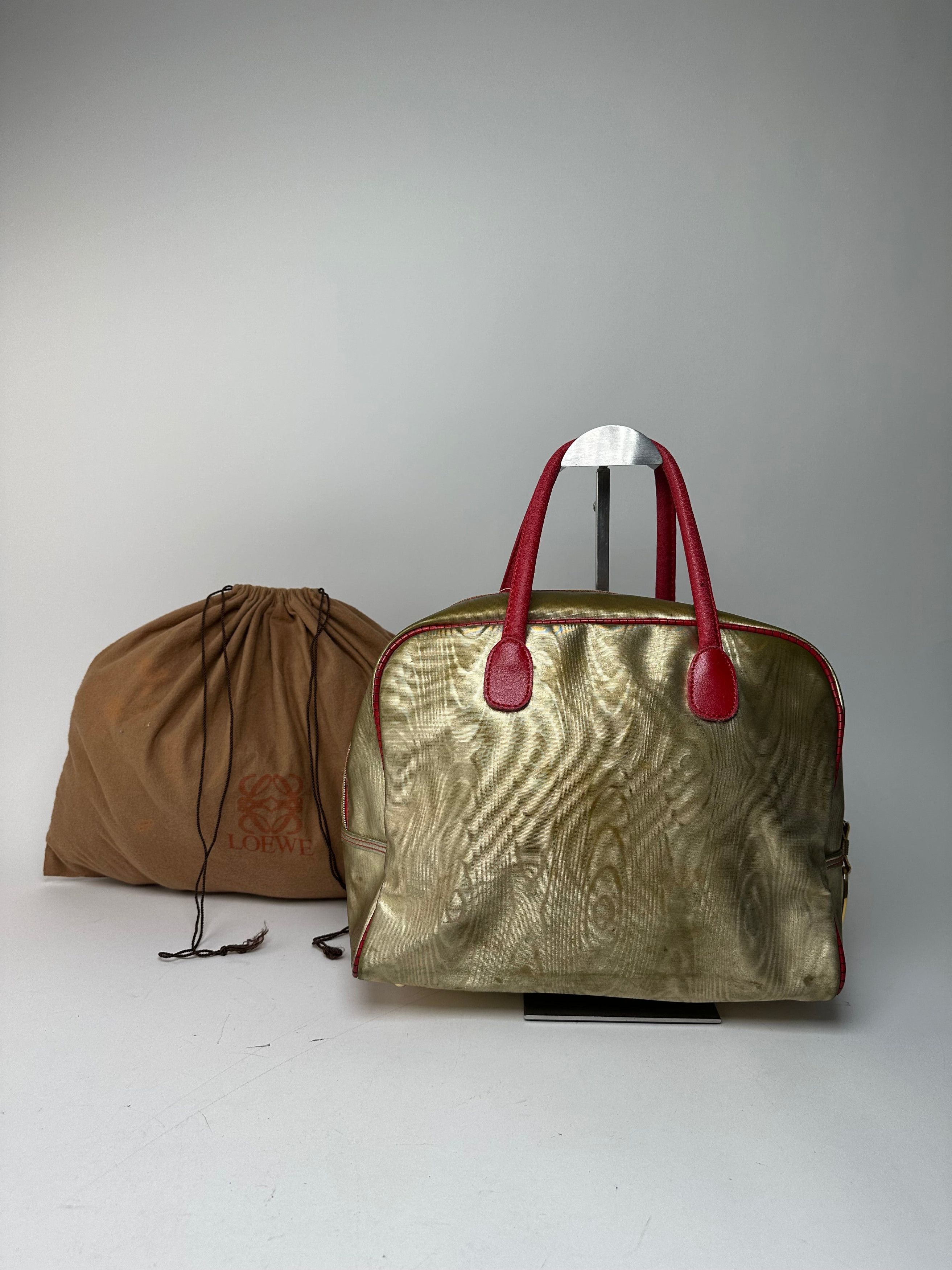 Loewe Vintage Madrid Pearl Emblossed Leather Handbag Gold Multicol Size ONE SIZE - 2 Thumbnail
