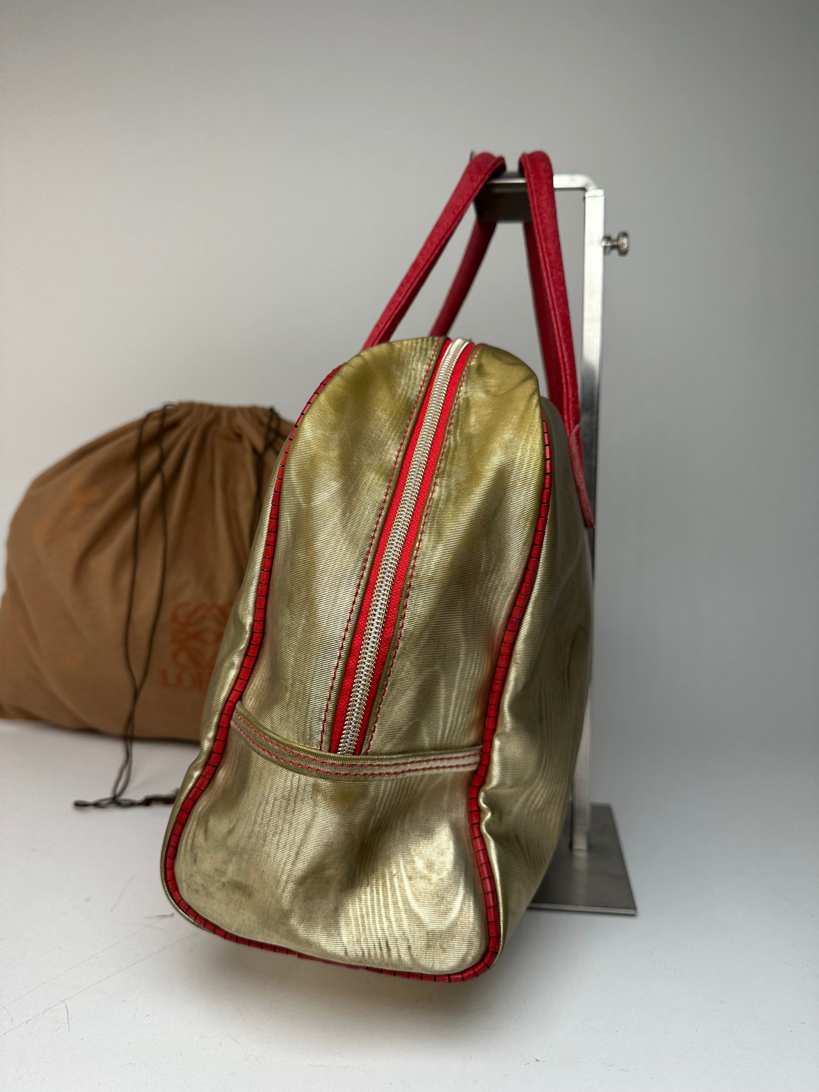 Loewe Vintage Madrid Pearl Emblossed Leather Handbag Gold Multicol Size ONE SIZE - 7 Thumbnail