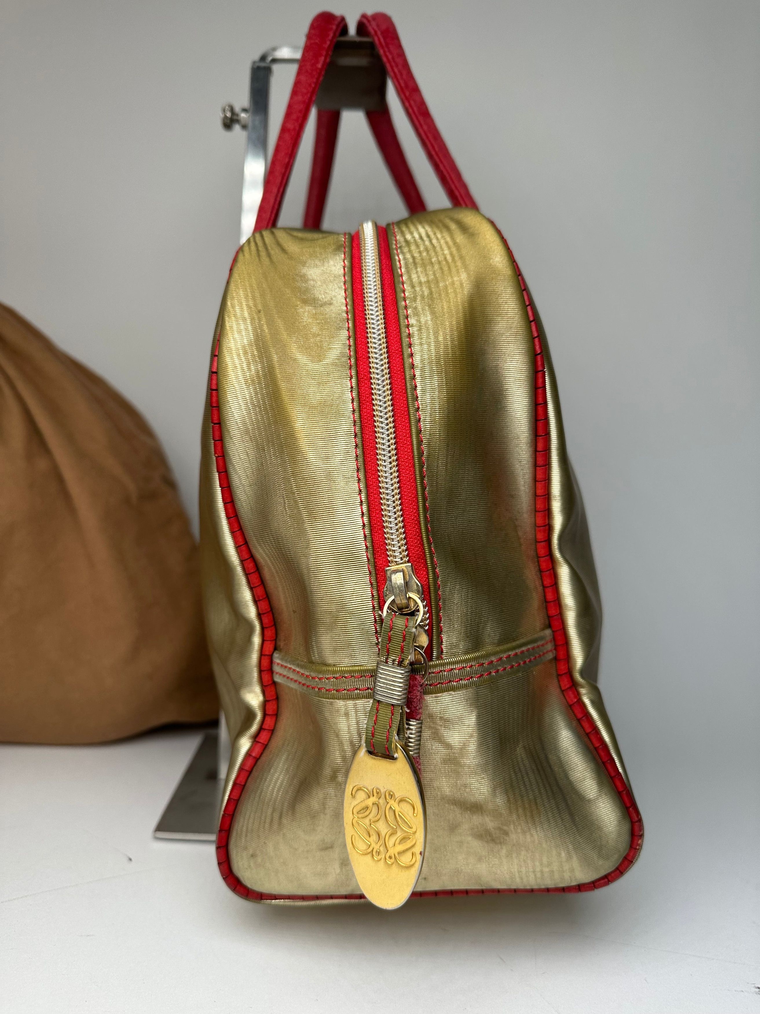 Loewe Vintage Madrid Pearl Emblossed Leather Handbag Gold Multicol Size ONE SIZE - 5 Thumbnail