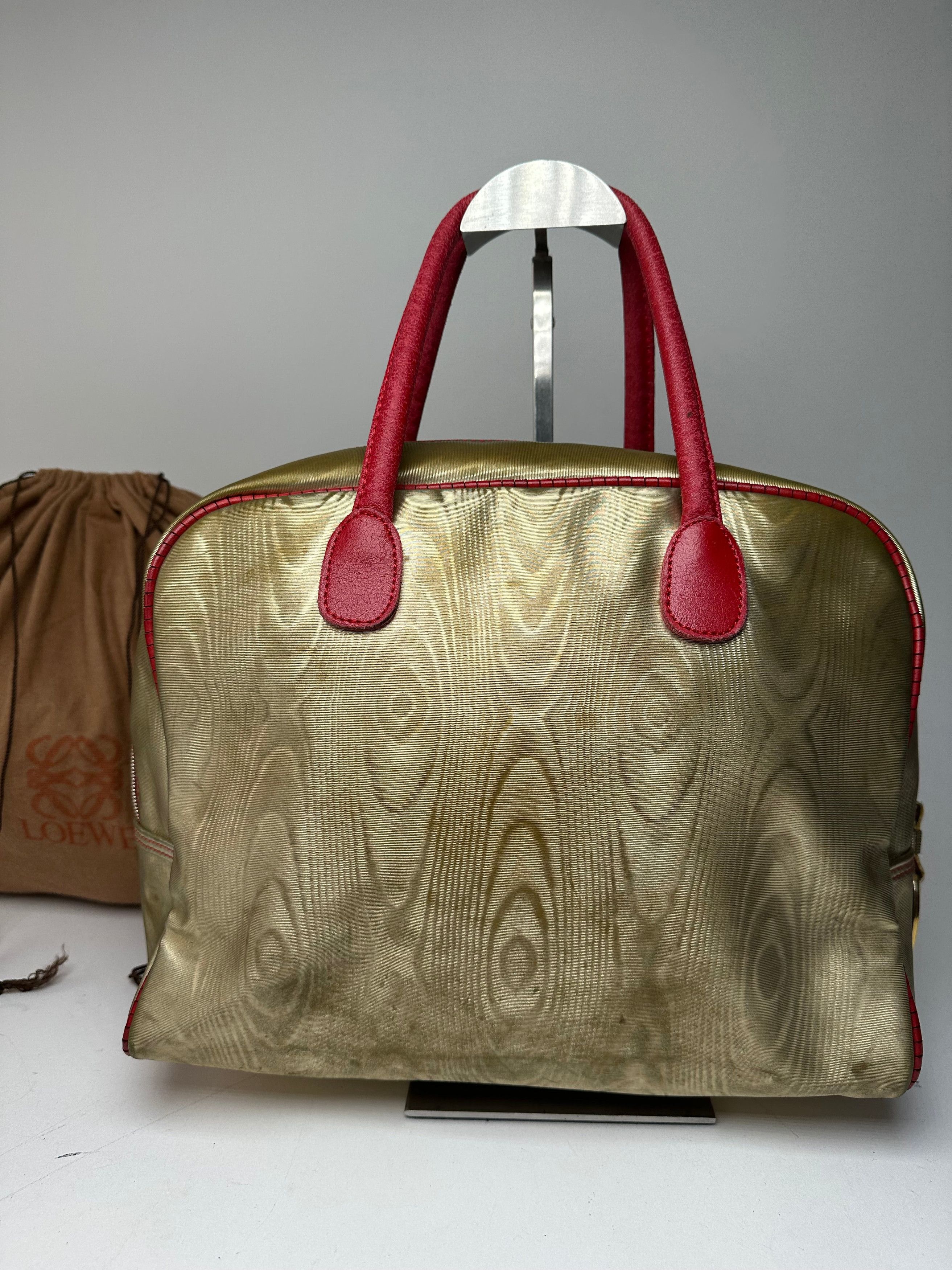 Loewe Vintage Madrid Pearl Emblossed Leather Handbag Gold Multicol Size ONE SIZE - 8 Thumbnail