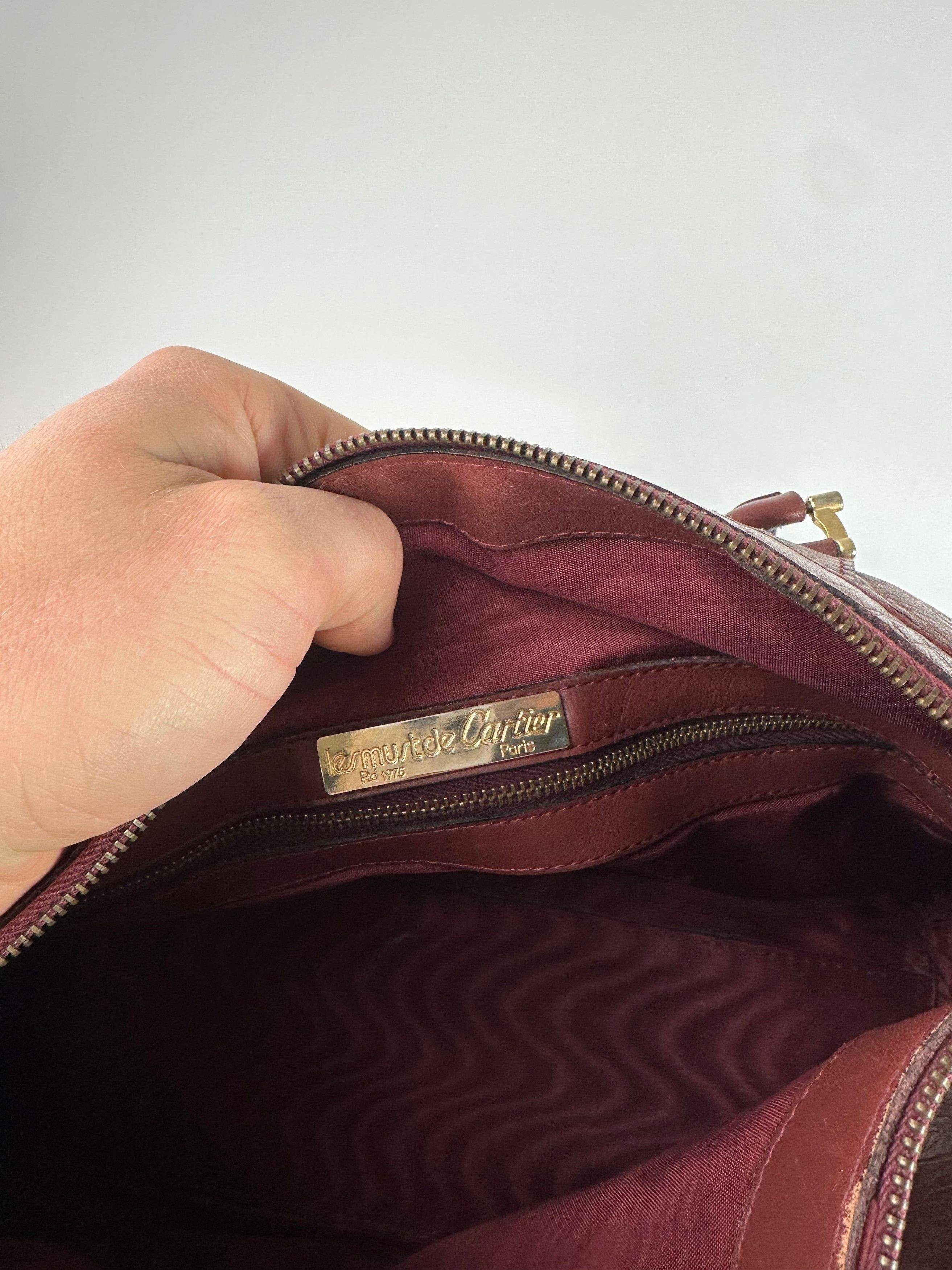 Other Vintage Cartier Burgundy Leather Boston Bag Size ONE SIZE - 5 Thumbnail