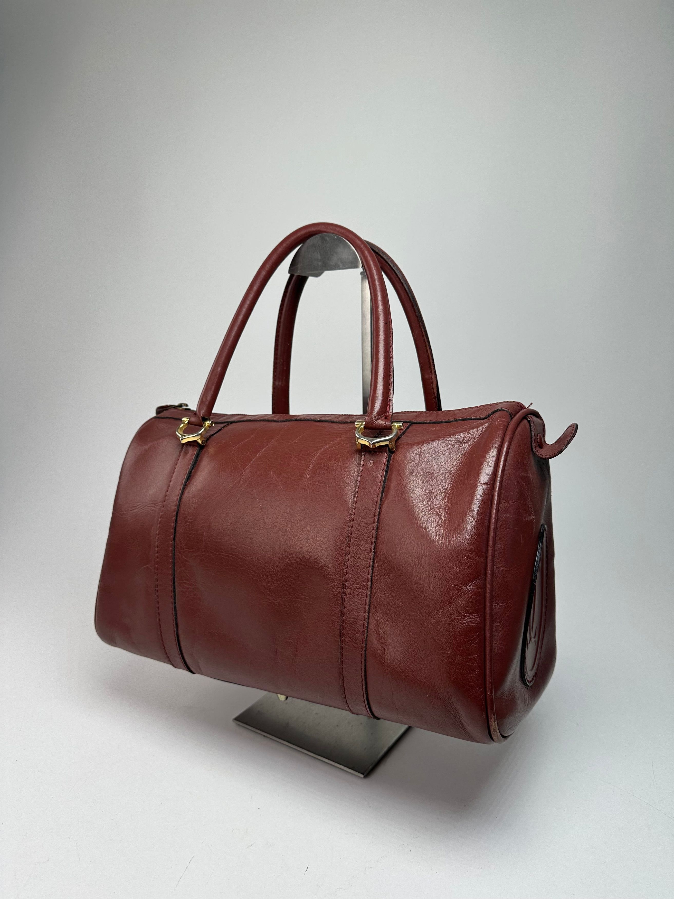 Other Vintage Cartier Burgundy Leather Boston Bag Size ONE SIZE - 6 Thumbnail