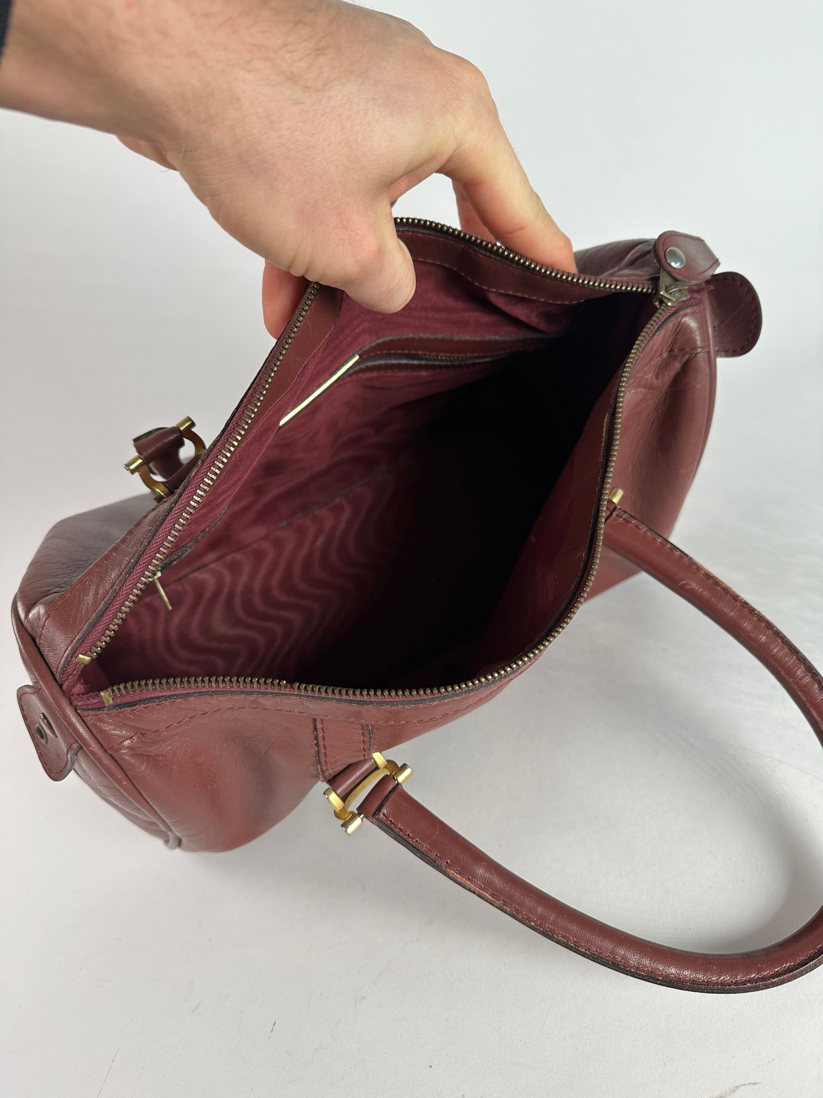 Other Vintage Cartier Burgundy Leather Boston Bag Size ONE SIZE - 4 Thumbnail