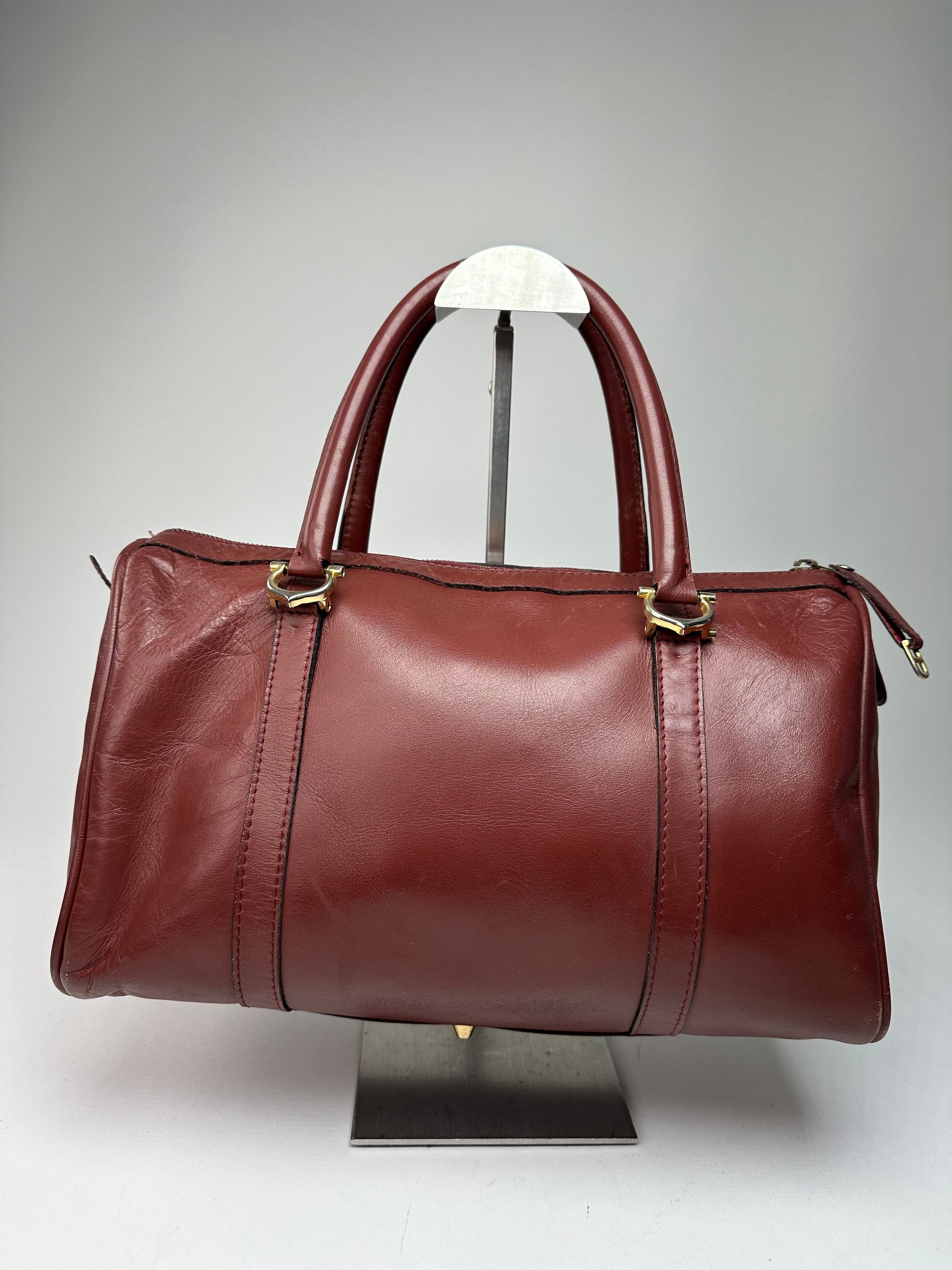 Other Vintage Cartier Burgundy Leather Boston Bag Size ONE SIZE - 3 Thumbnail