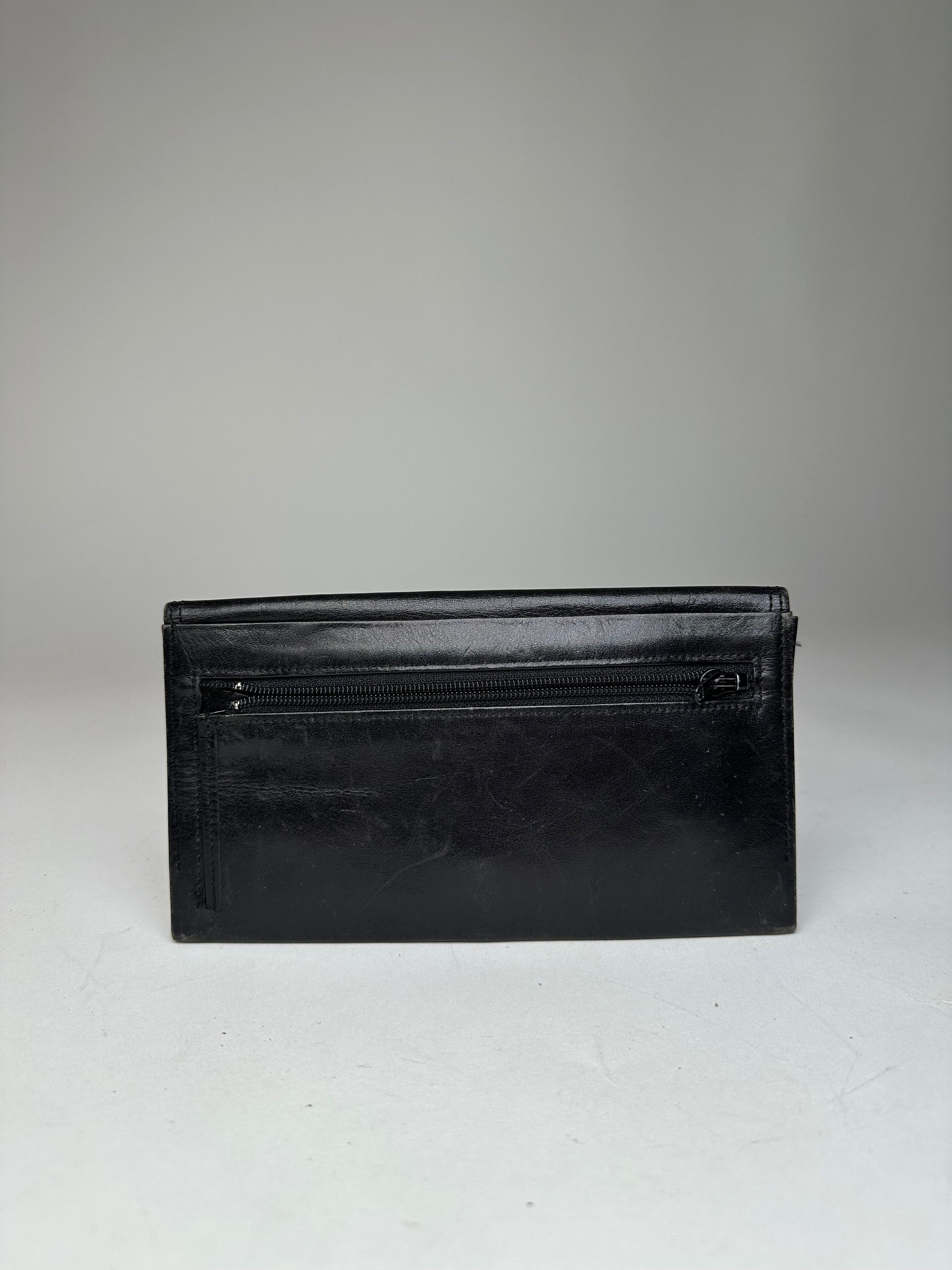 Givenchy Vintage Logo Leather Card Holder / Clutch Black Size ONE SIZE - 2 Thumbnail