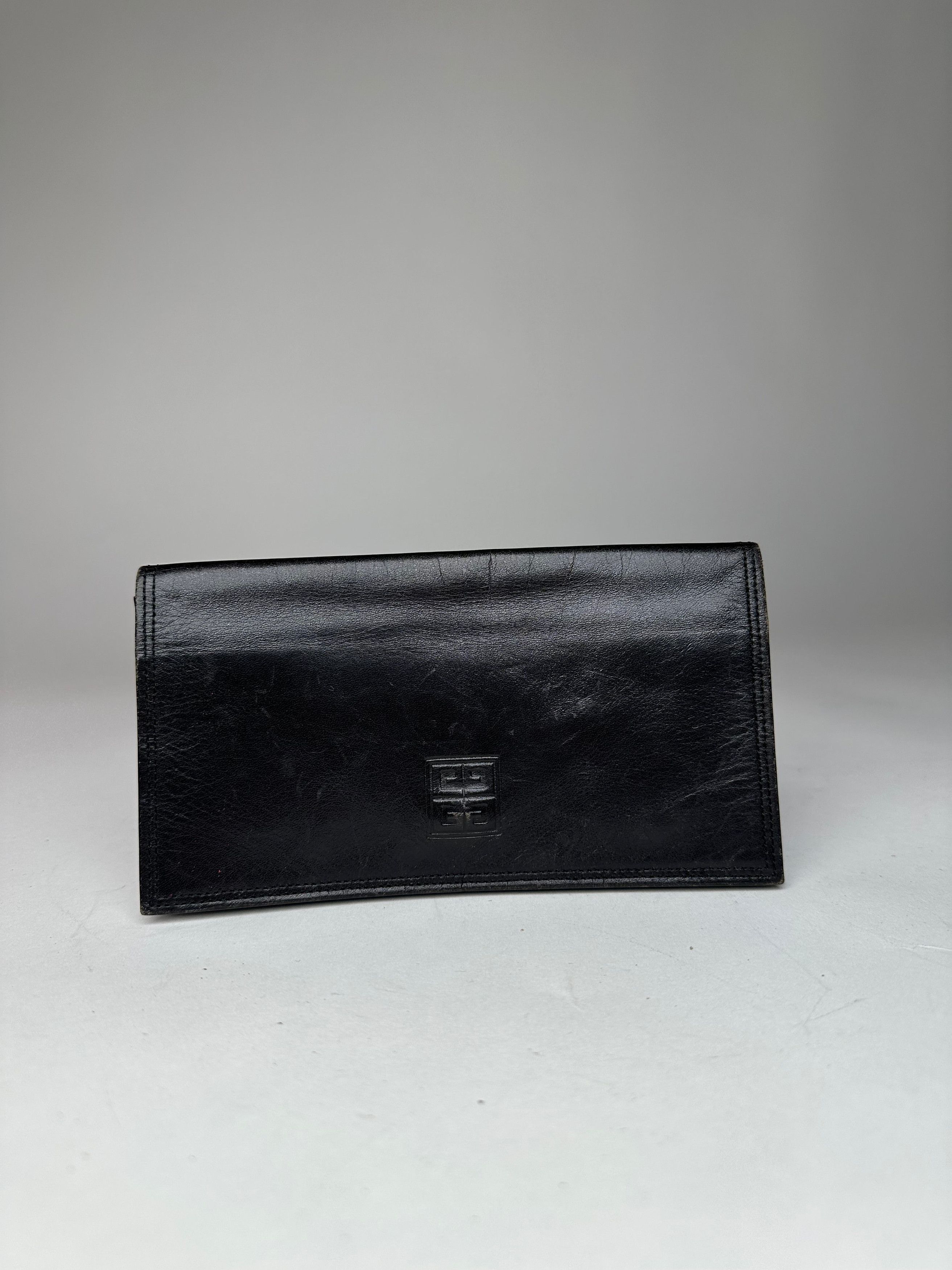 Givenchy Vintage Logo Leather Card Holder / Clutch Black Size ONE SIZE - 10 Thumbnail