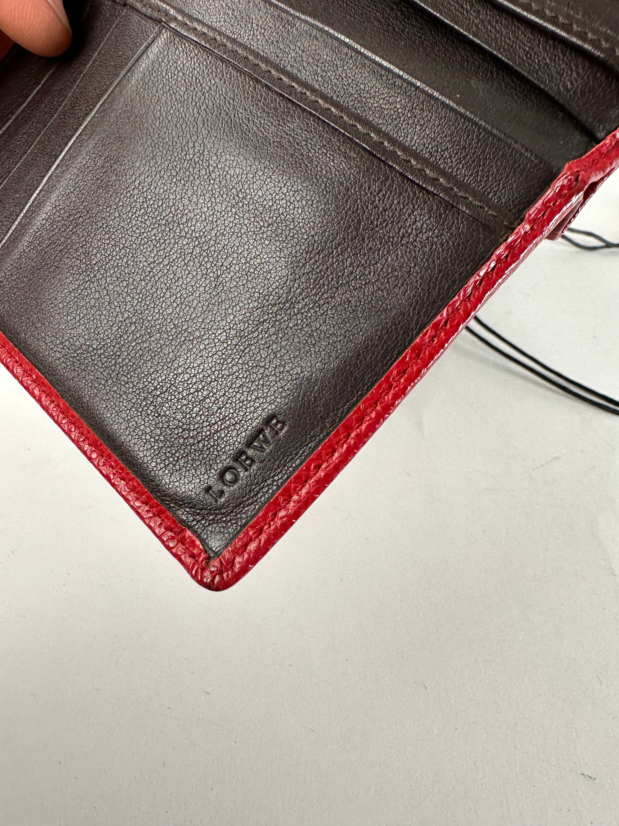 Loewe Vintage Madrid Logo Leather Wallet Red Size ONE SIZE - 8 Thumbnail