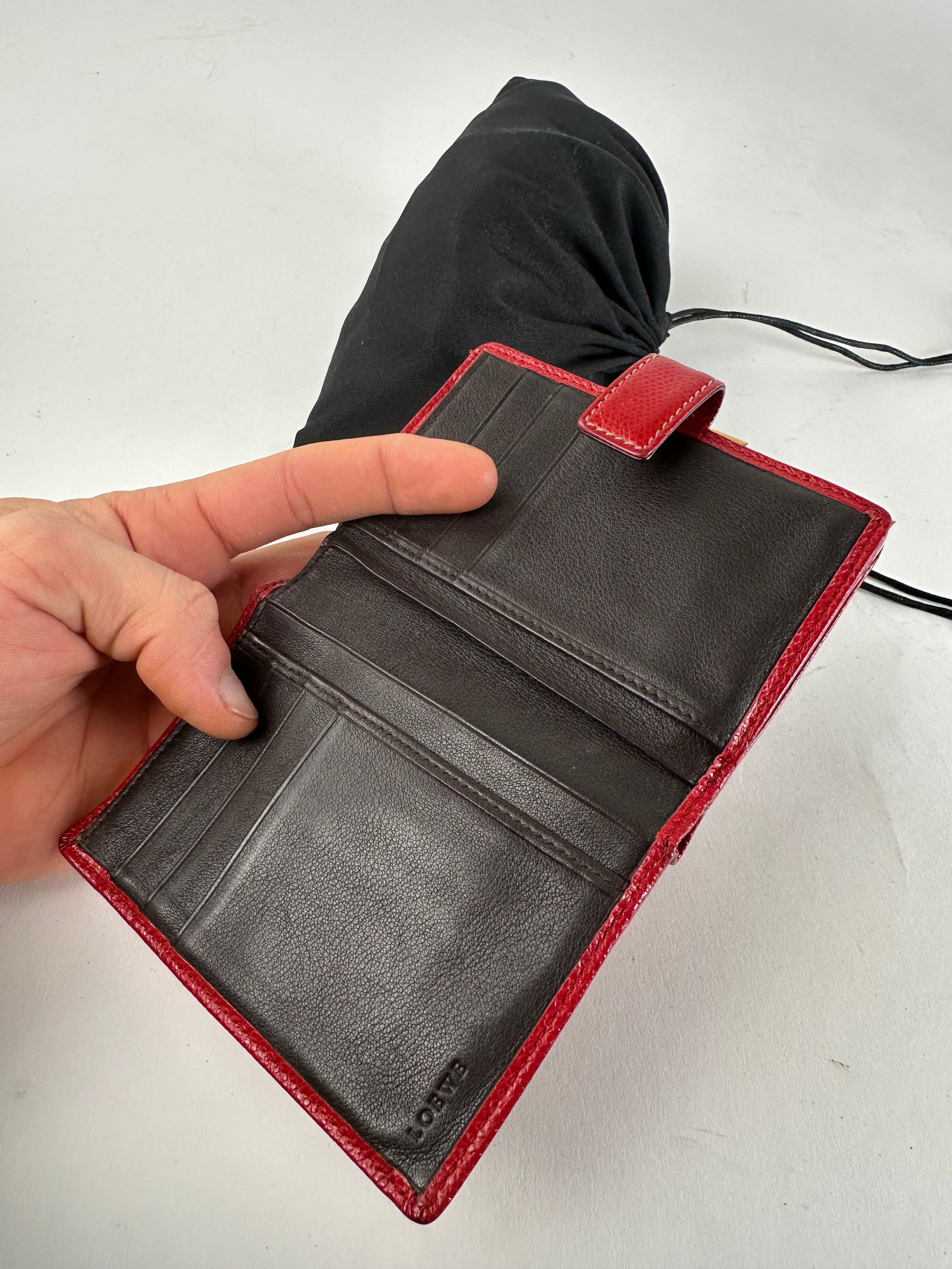 Loewe Vintage Madrid Logo Leather Wallet Red Size ONE SIZE - 6 Thumbnail