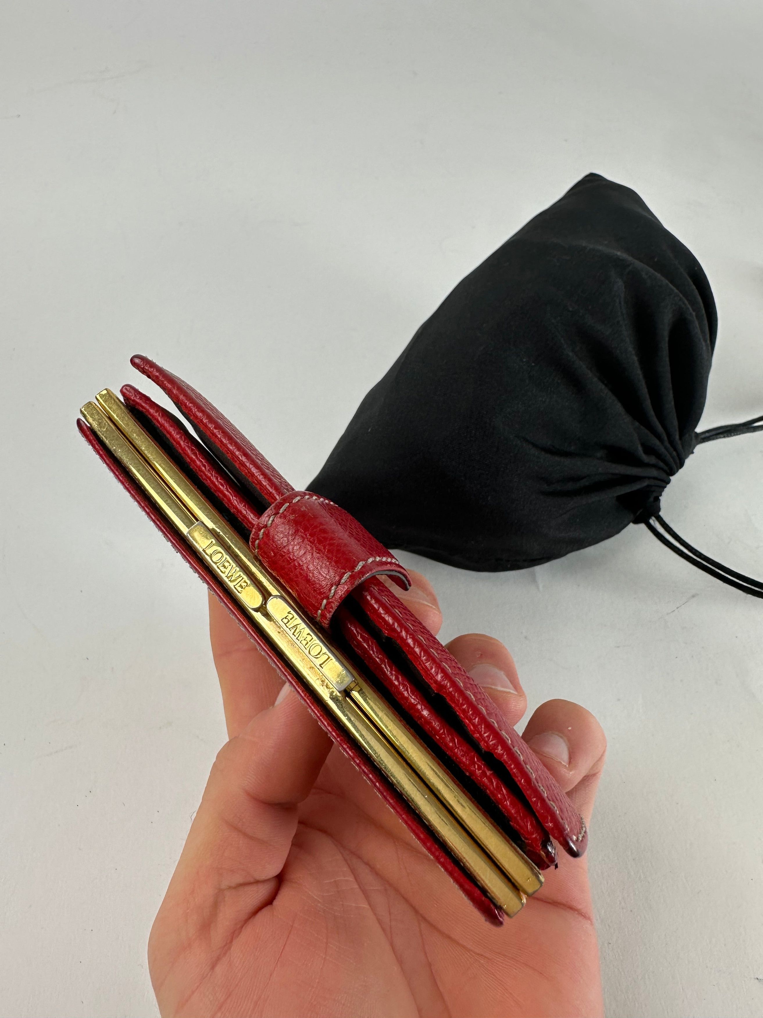 Loewe Vintage Madrid Logo Leather Wallet Red Size ONE SIZE - 3 Thumbnail