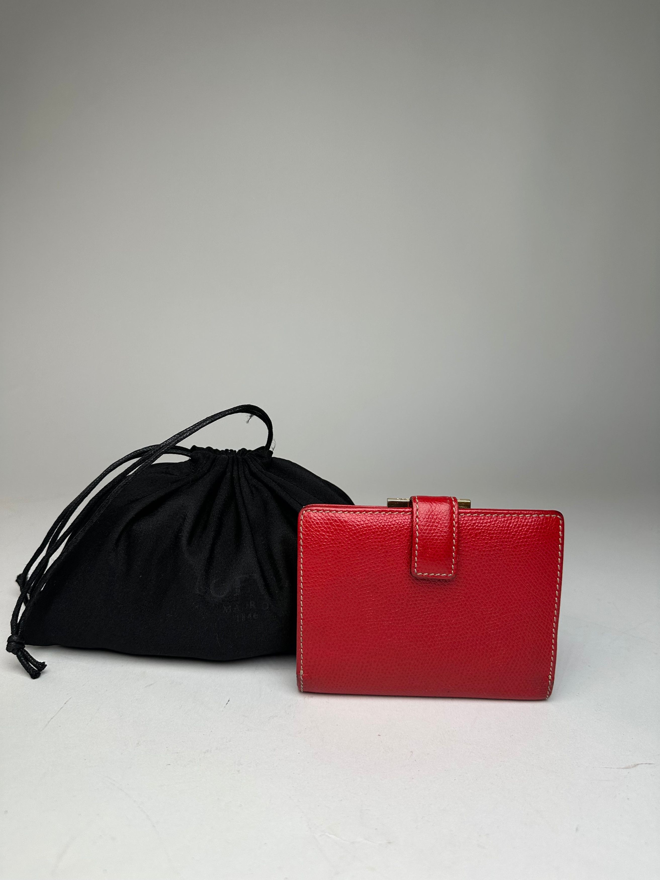 Loewe Vintage Madrid Logo Leather Wallet Red Size ONE SIZE - 2 Thumbnail
