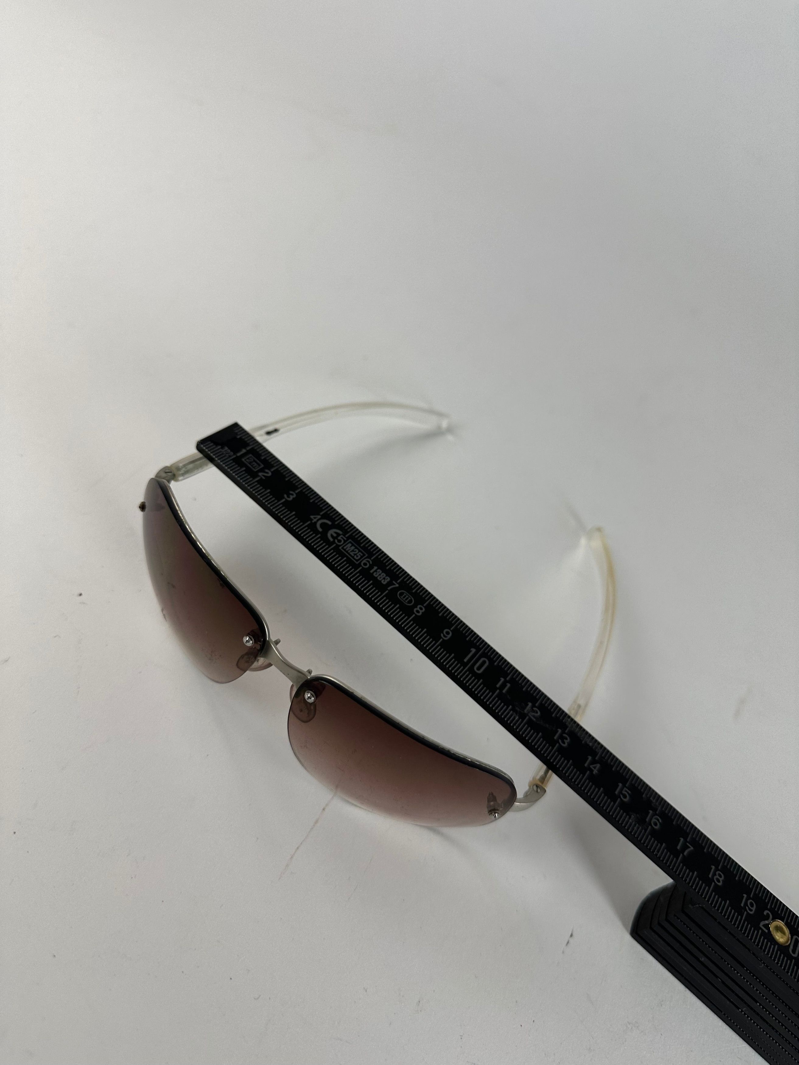 Prada Vintage Transparent Sunglasses Brown White Size ONE SIZE - 8 Thumbnail