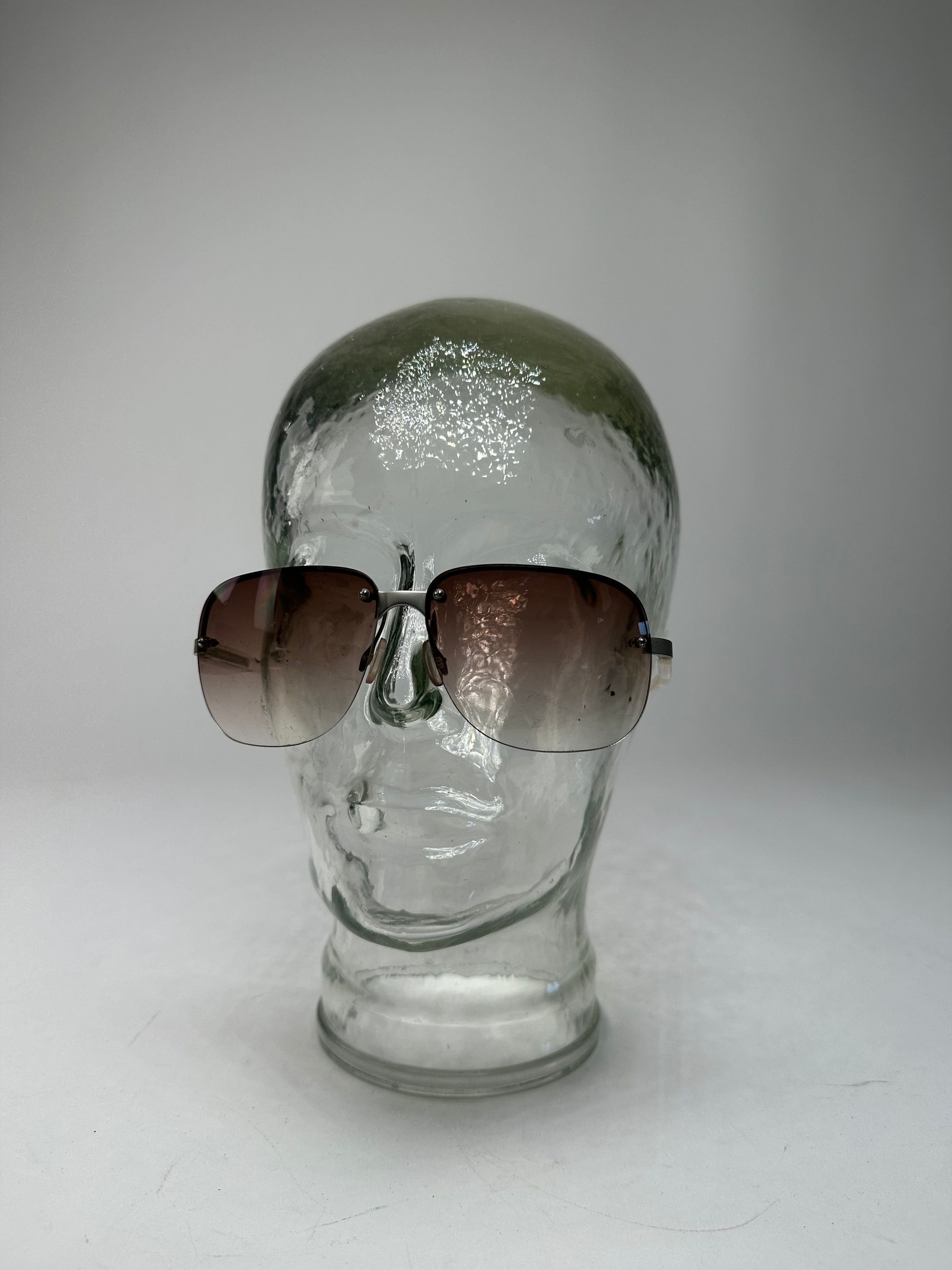 Prada Vintage Transparent Sunglasses Brown White Size ONE SIZE - 2 Thumbnail