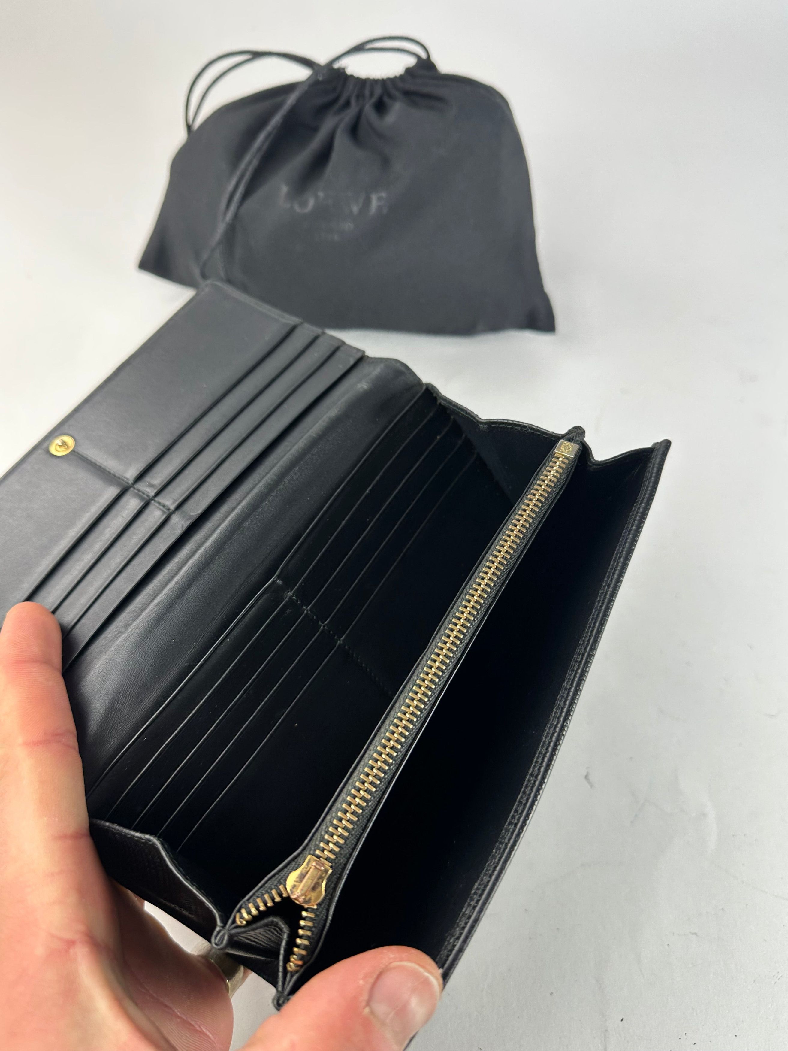 Loewe Vintage Madrid Leather Wallet Black Size ONE SIZE - 8 Thumbnail