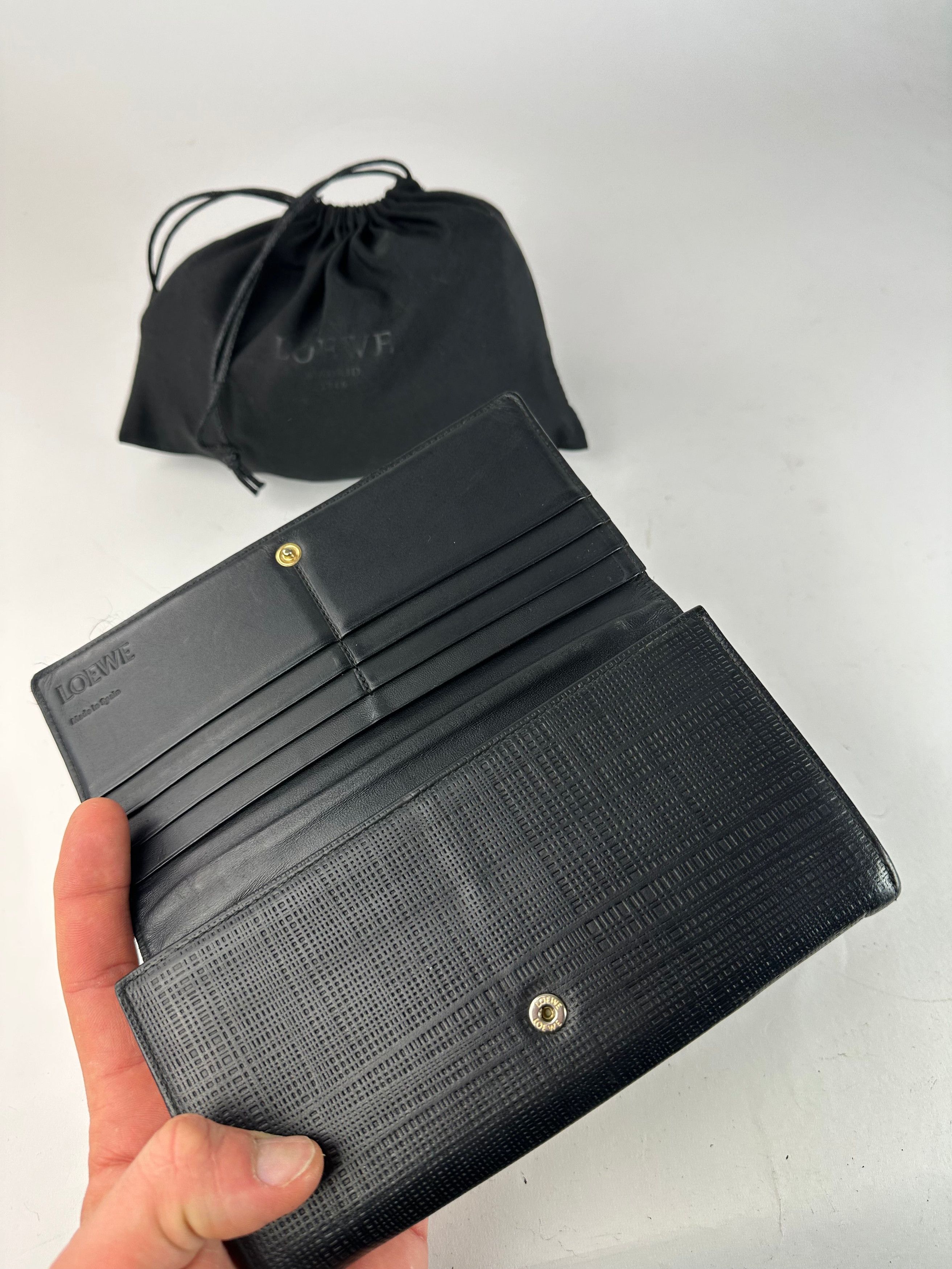 Loewe Vintage Madrid Leather Wallet Black Size ONE SIZE - 4 Thumbnail