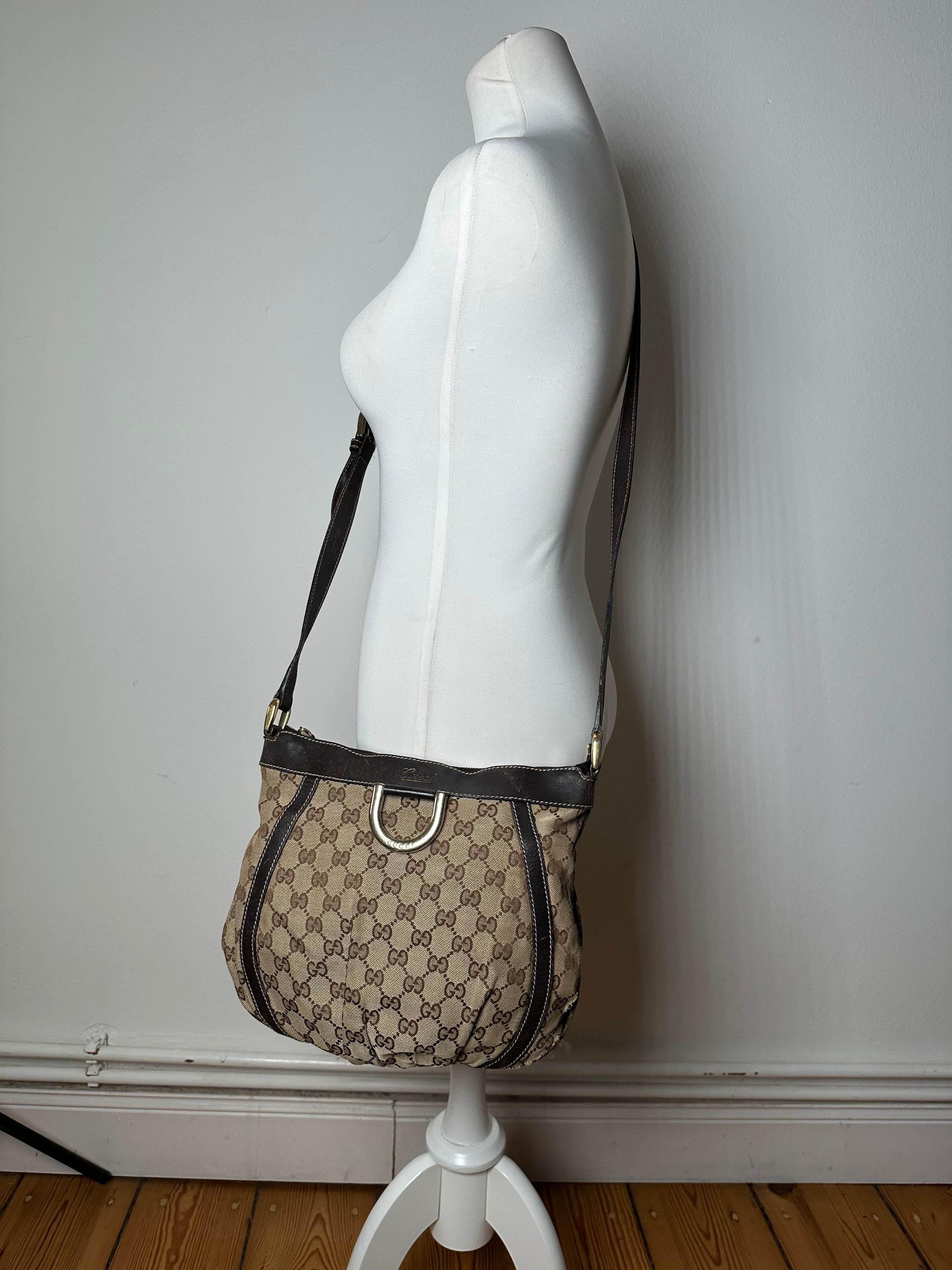 Gucci Vintage Monogram D-Ring Shoulder / Crossbody Bag Beige Brown Size ONE SIZE - 4 Thumbnail