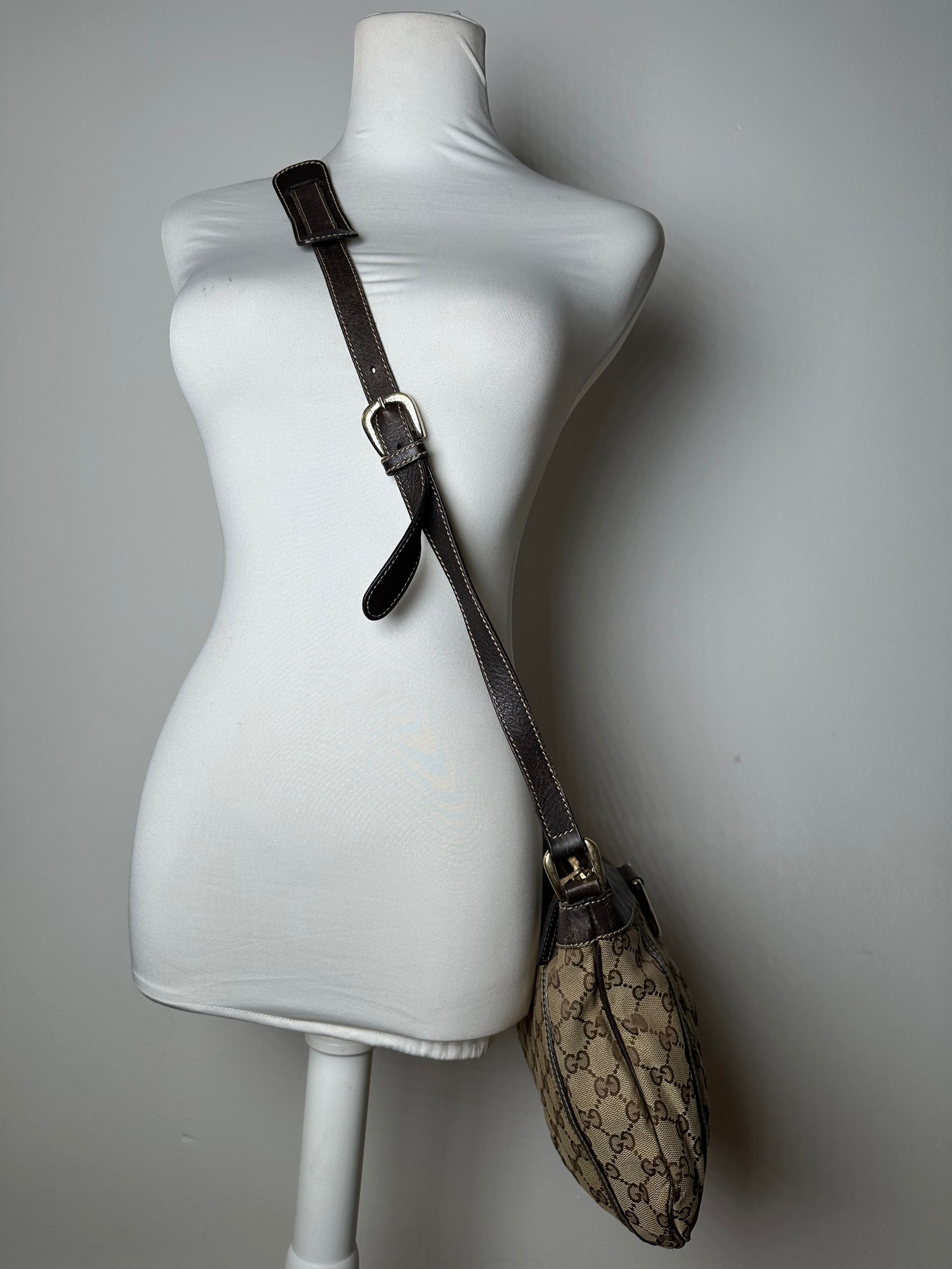 Gucci Vintage Monogram D-Ring Shoulder / Crossbody Bag Beige Brown Size ONE SIZE - 6 Thumbnail