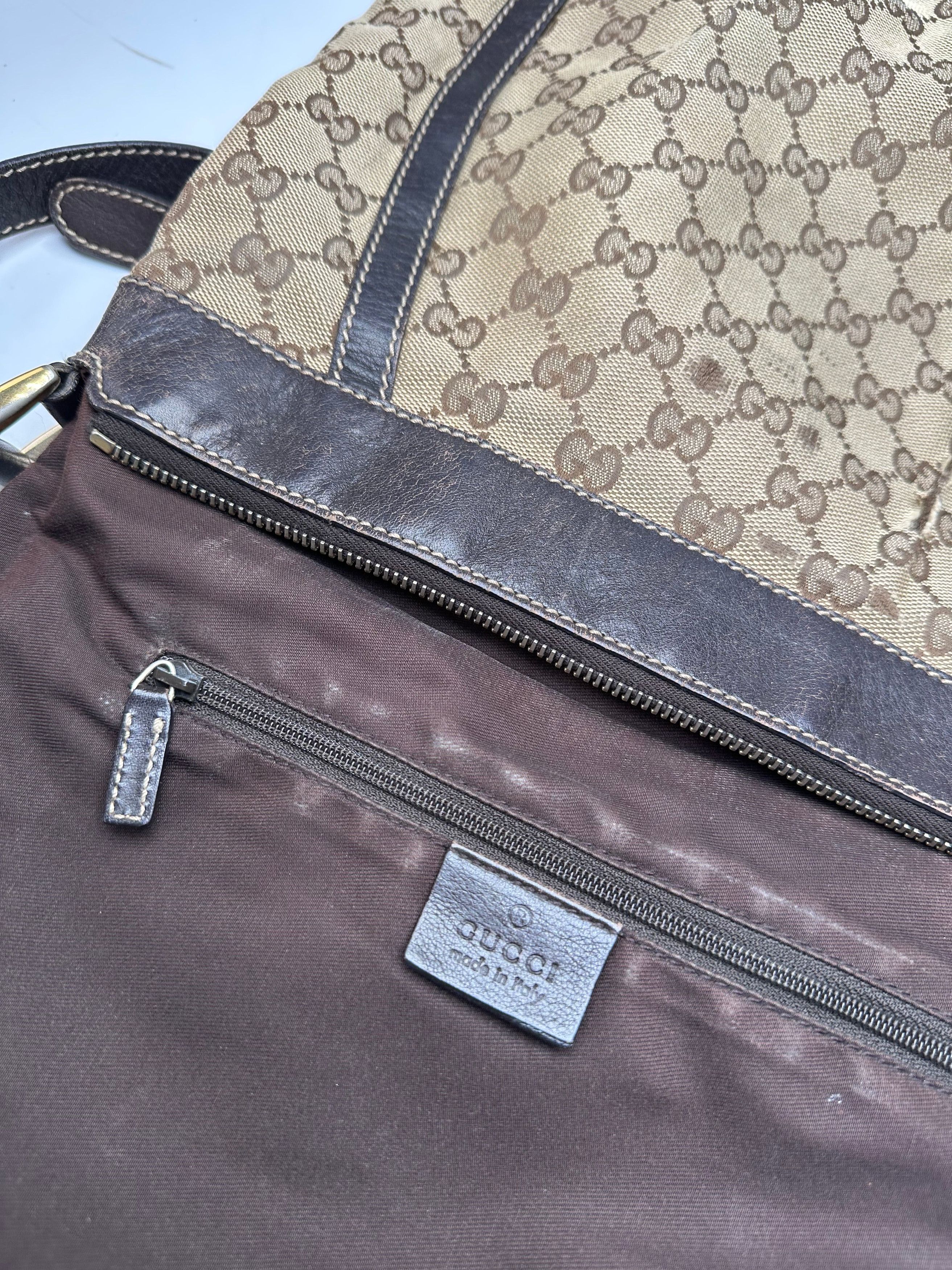 Gucci Vintage Monogram D-Ring Shoulder / Crossbody Bag Beige Brown Size ONE SIZE - 5 Thumbnail