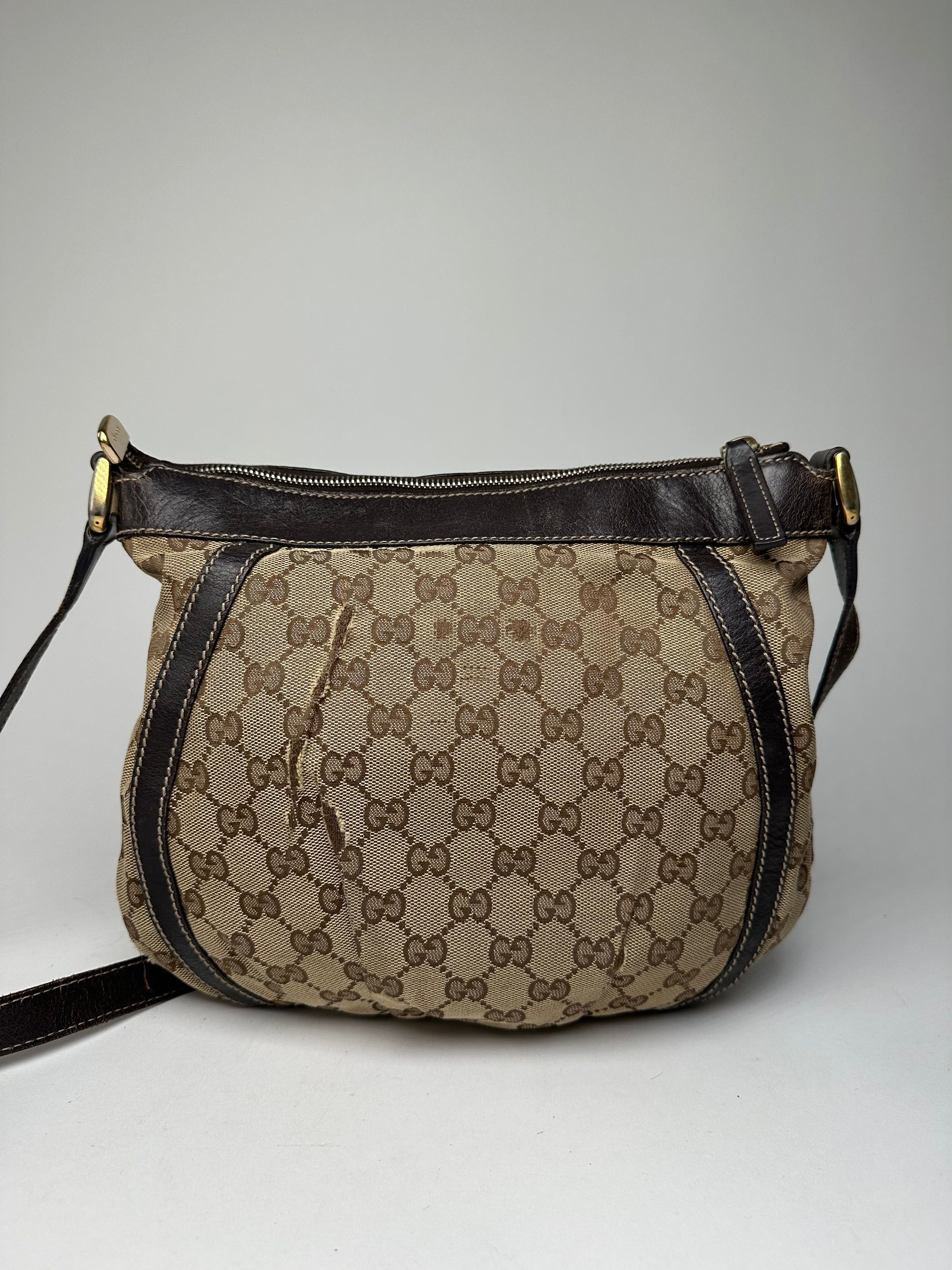 Gucci Vintage Monogram D-Ring Shoulder / Crossbody Bag Beige Brown Size ONE SIZE - 14 Thumbnail