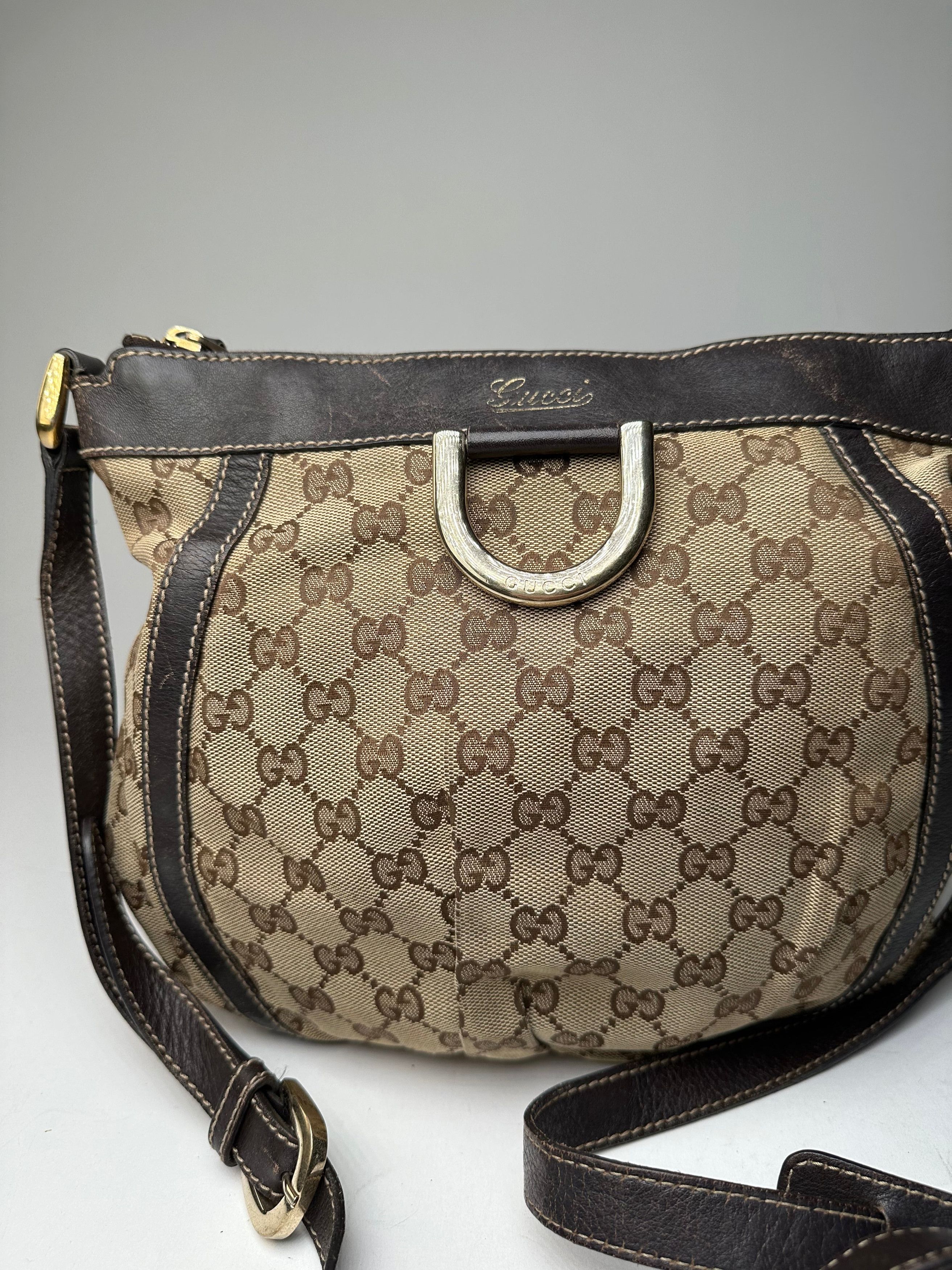 Gucci Vintage Monogram D-Ring Shoulder / Crossbody Bag Beige Brown Size ONE SIZE - 8 Thumbnail